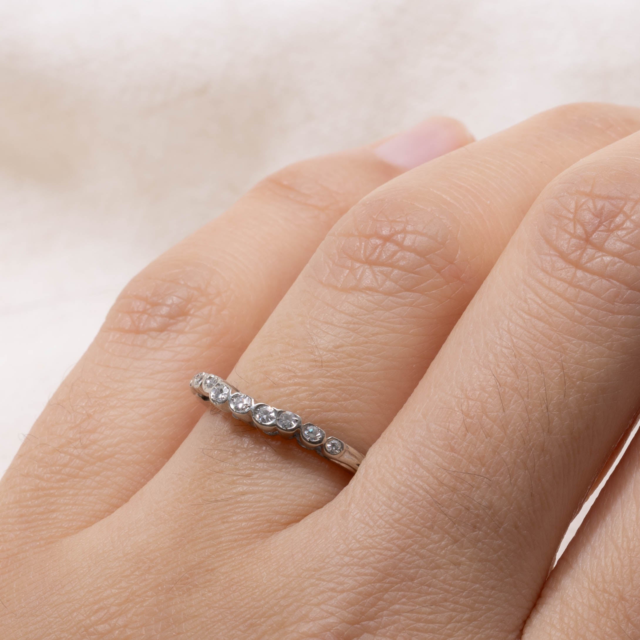 ‘Birks’ Semi Eternity Diamond Contour Ring | SZ 5.75