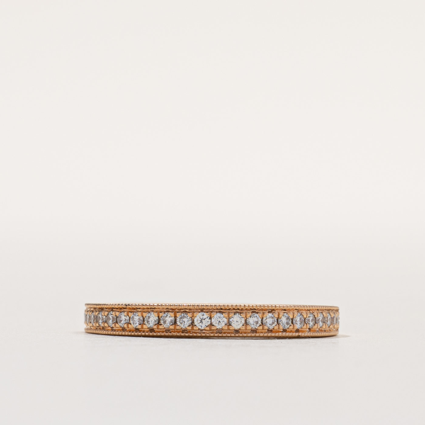 ‘Vera Wang’ 14k Semi Eternity Diamond Milgrain Band | 0.11ctw | 2.85mm | SZ 6.5