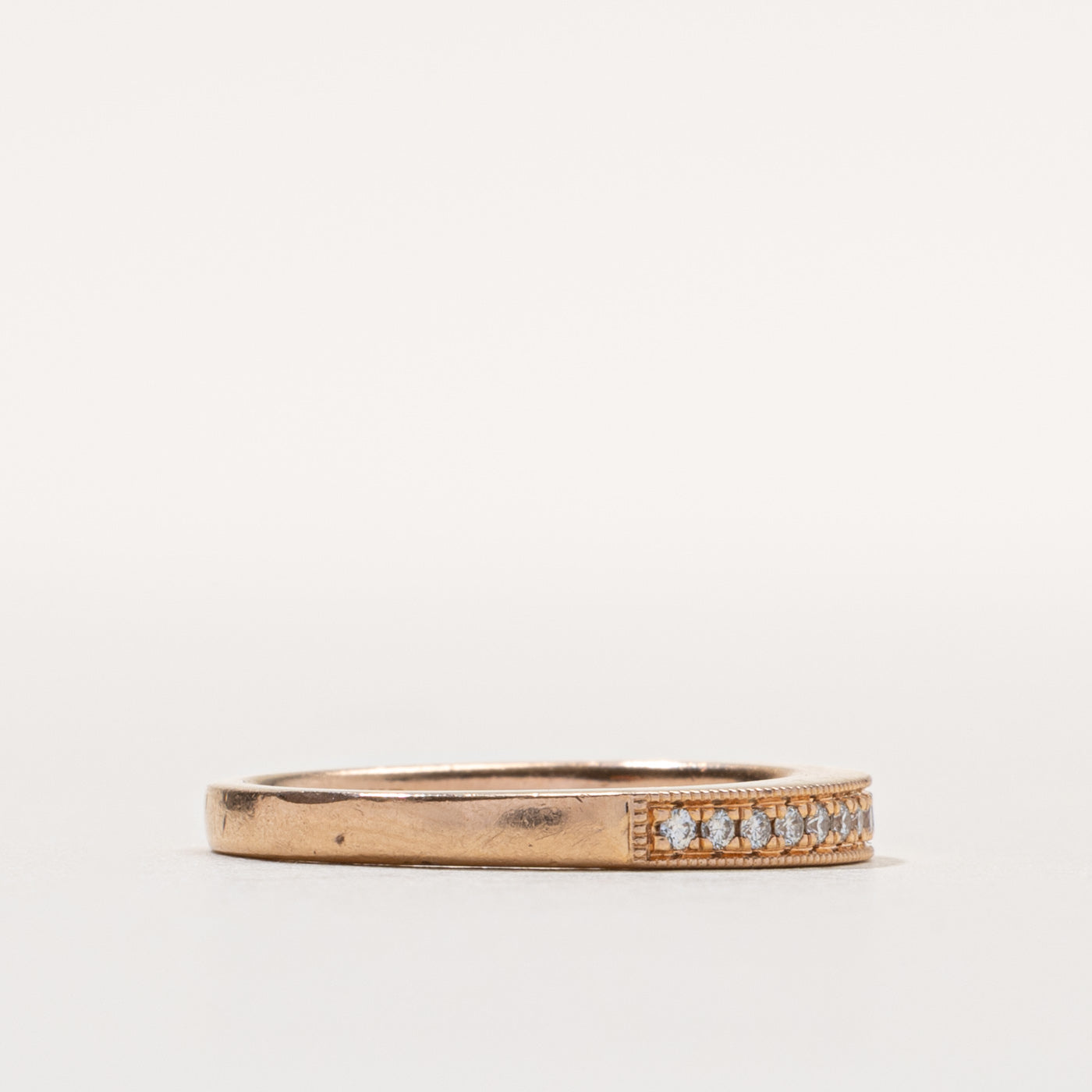 ‘Vera Wang’ 14k Semi Eternity Diamond Milgrain Band | 0.11ctw | 2.85mm | SZ 6.5