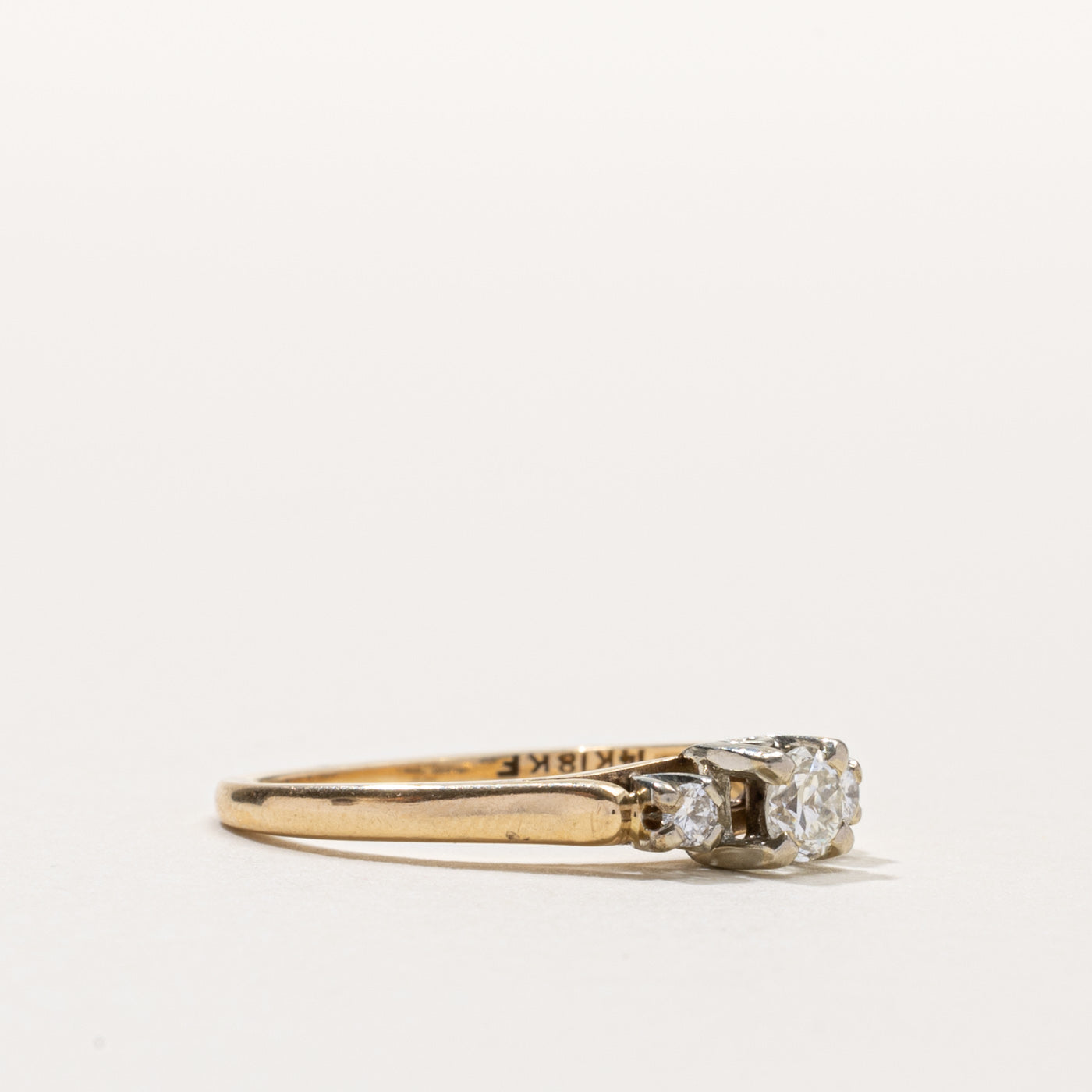 ‘Birks’ 14k Three Stone Diamond Ring | 0.30ctw | SZ 7