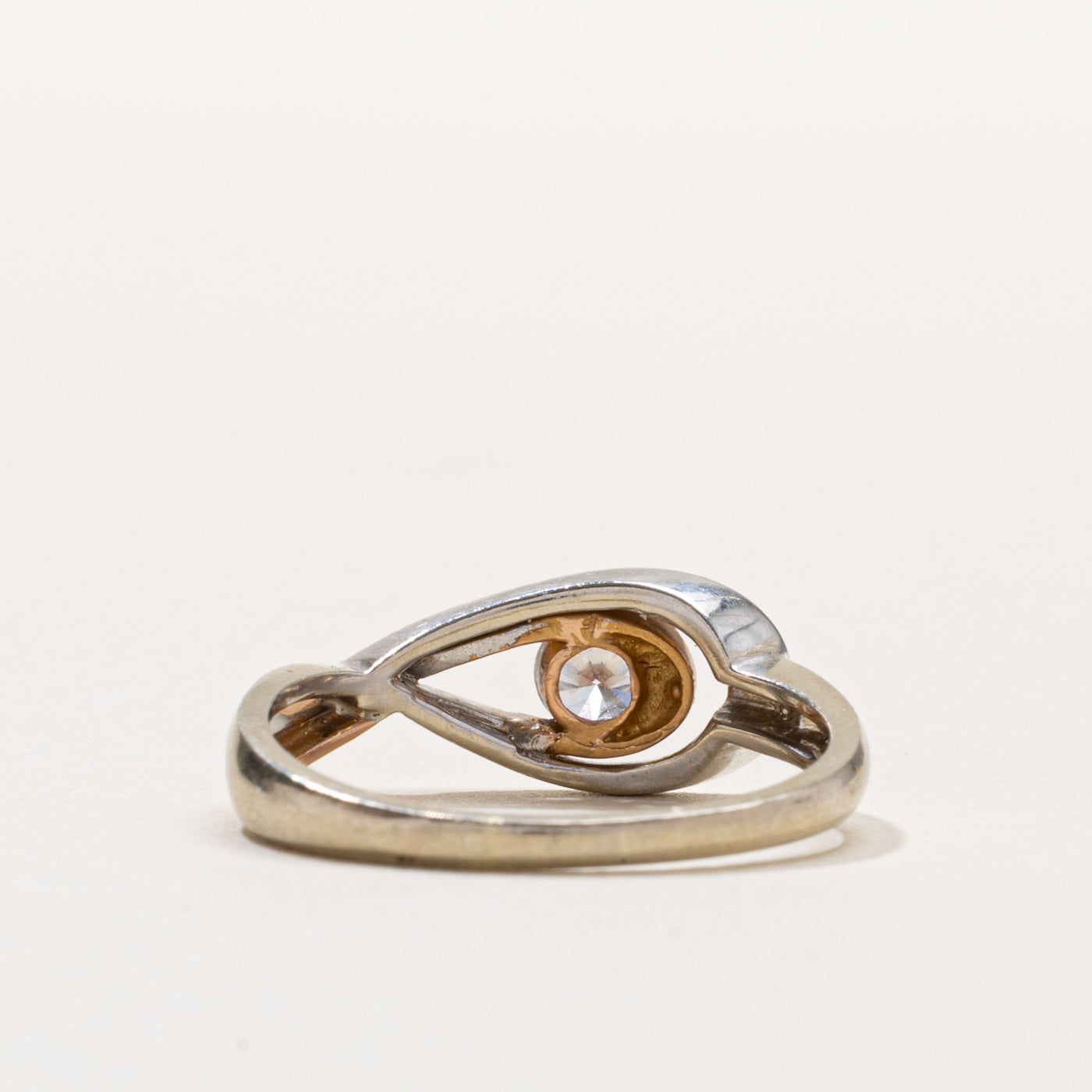 14k Two-Tone Semi Bezel Diamond Ring | 0.25ct | SZ 7.5