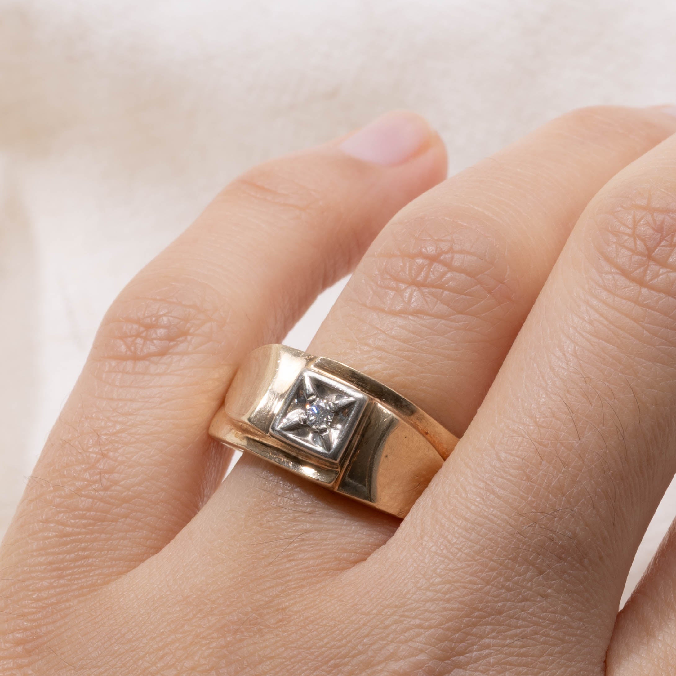 Vintage Canadian Diamond Dome Ring | SZ 11.25