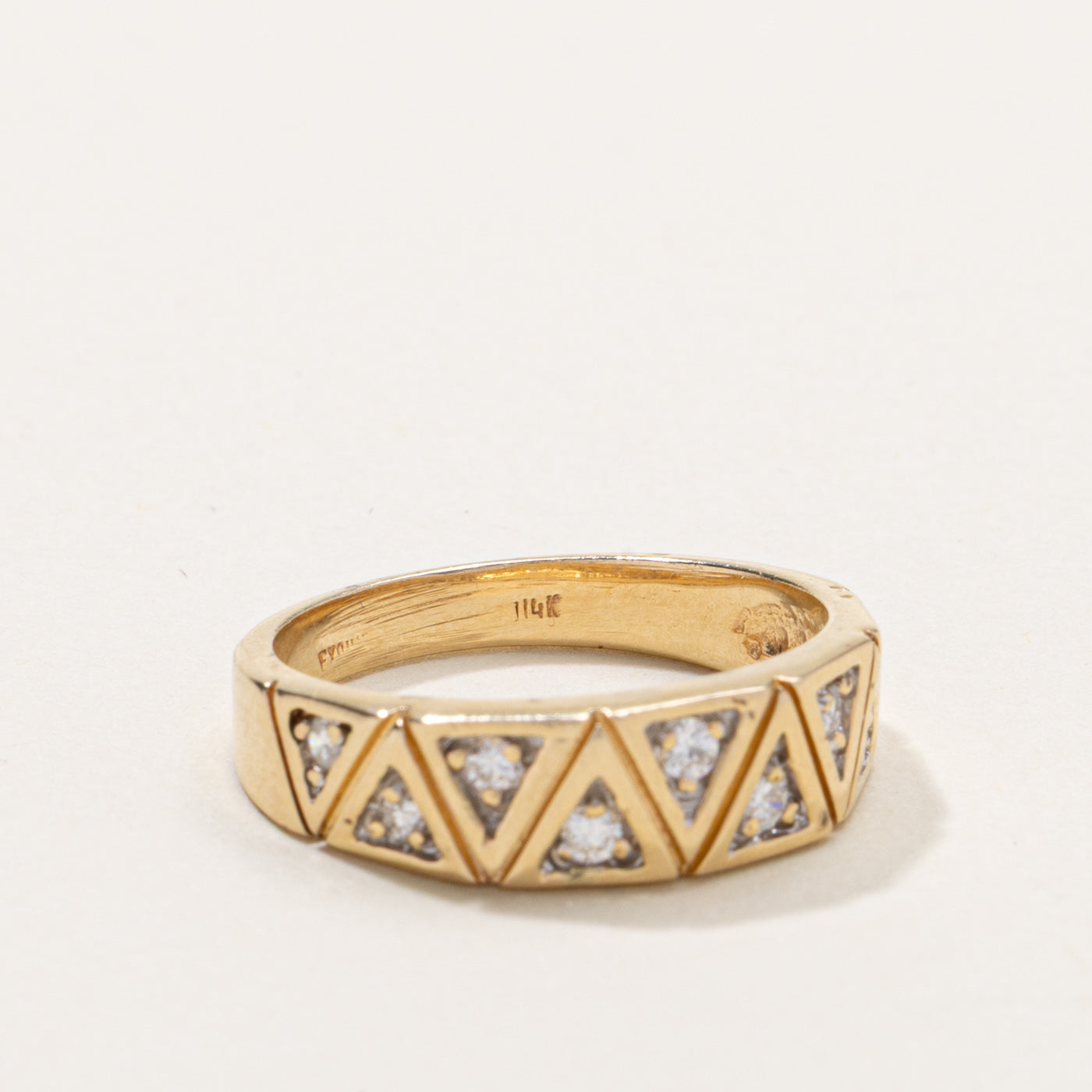 14k Diamond Geometric Band | 0.14ctw | SZ 7.75