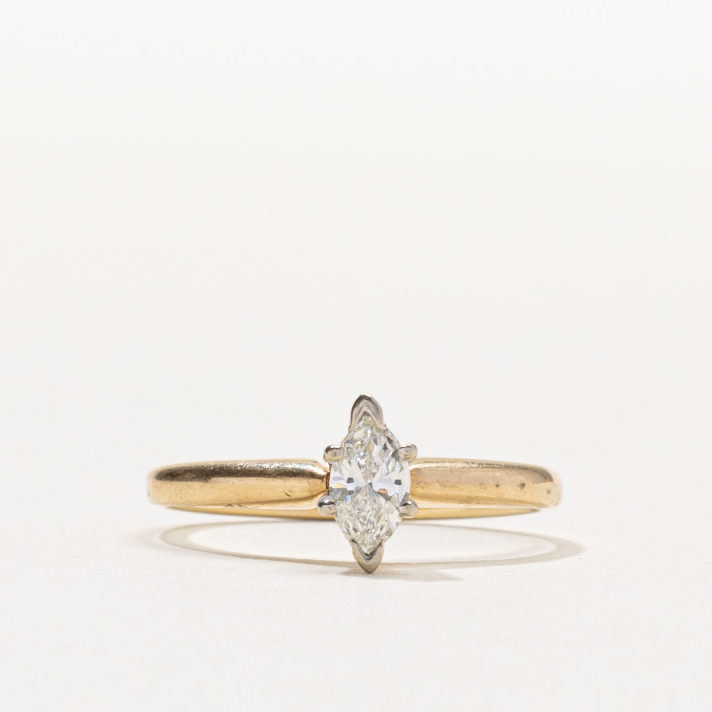 14k Solitaire Marquise Cut Diamond Ring | 0.20ctw | SZ 5.5