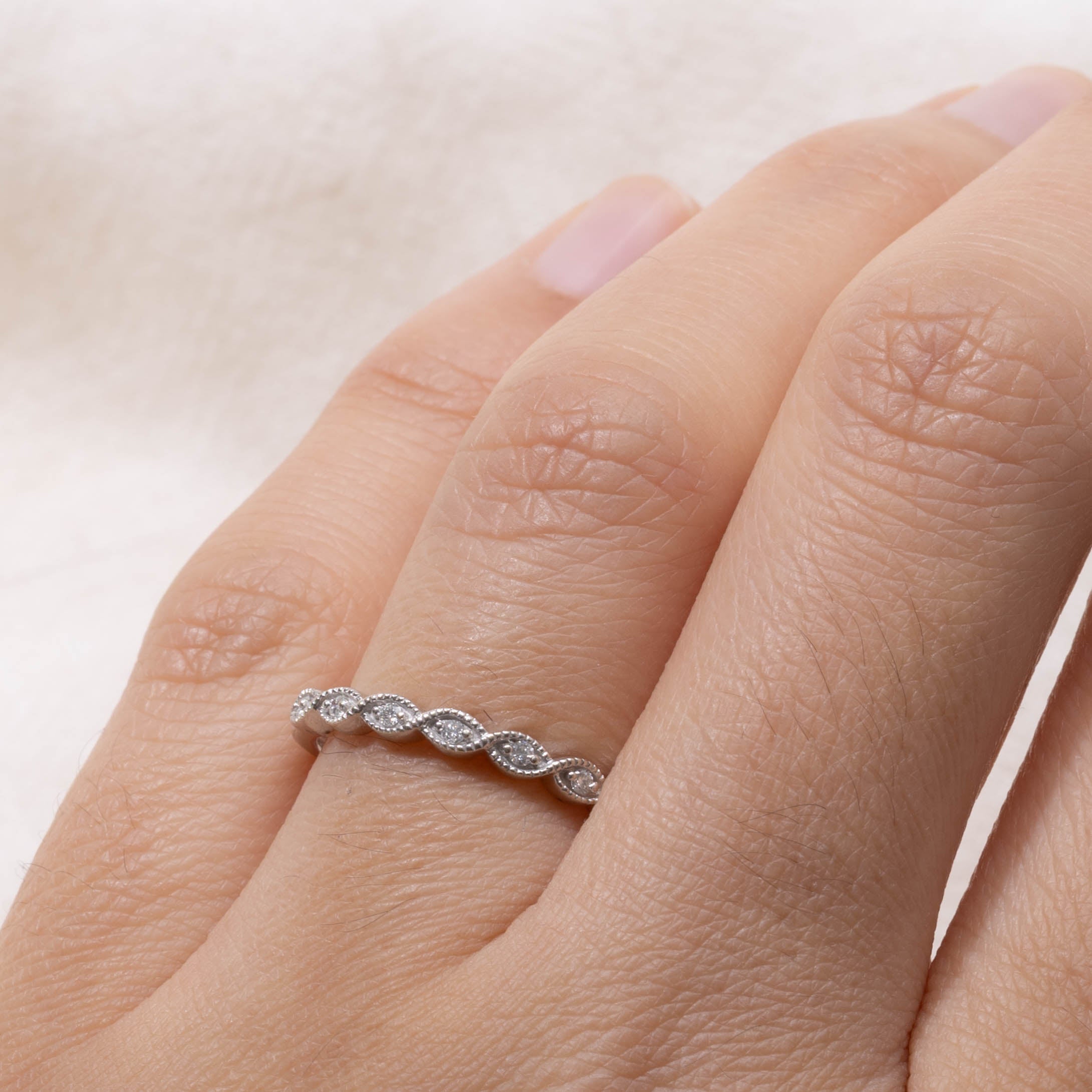 10k Semi Eternity Diamond Marquise Band | SZ 6.25