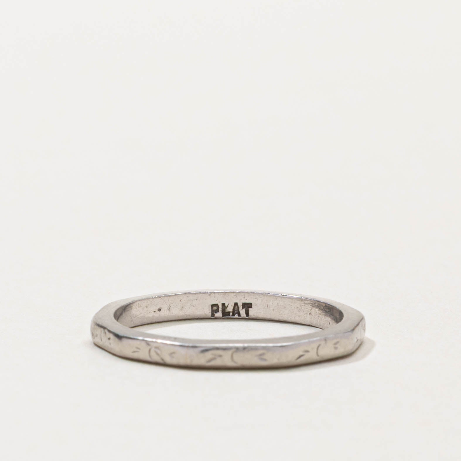 Platinum Textured Thin Stacking Band | 1.85mm | SZ 4.75