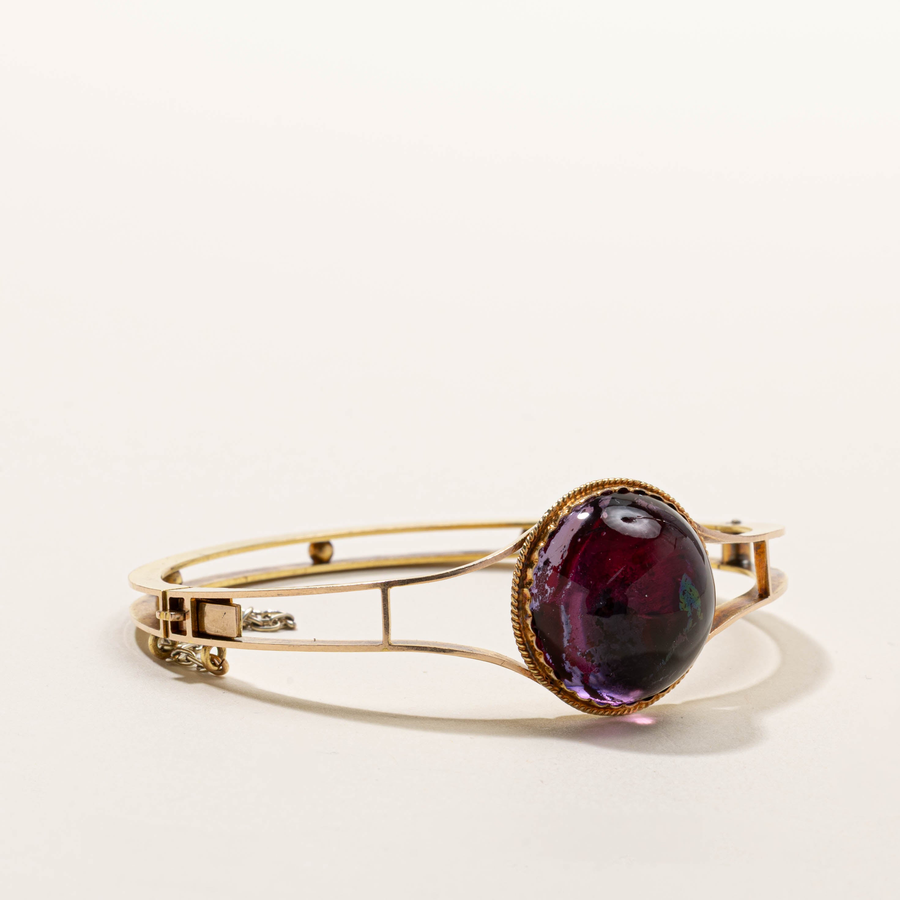 Antique Cabochon Amethyst Split Bangle | 20.00ct