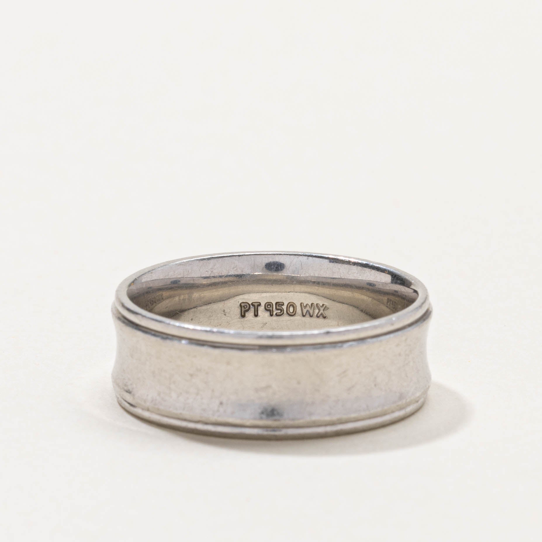 Platinum Grooved Wide Band | 7.20mm | SZ 8
