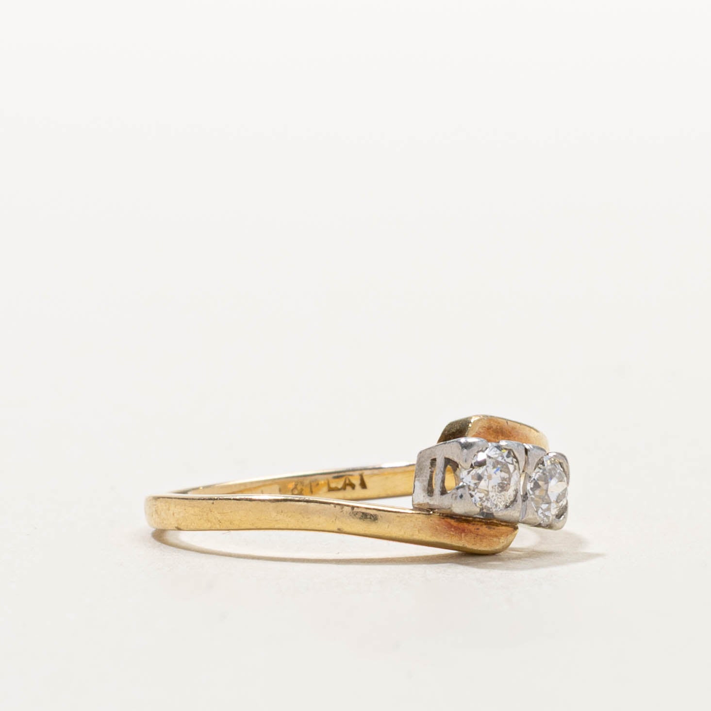 18k Two Stone Diamond Bypass Ring | 0.30ctw | SZ 6