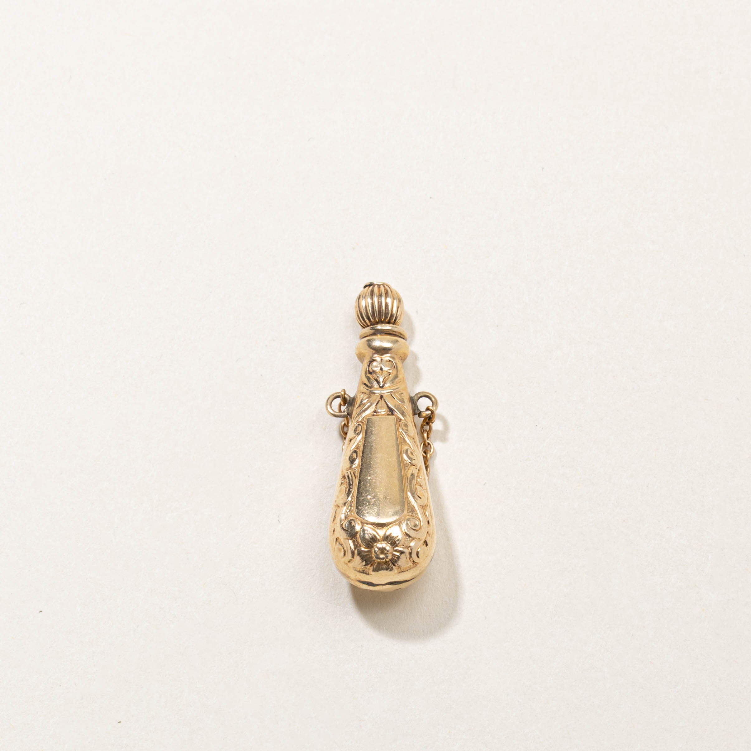 14k Embossed Perfume Bottle Pendant