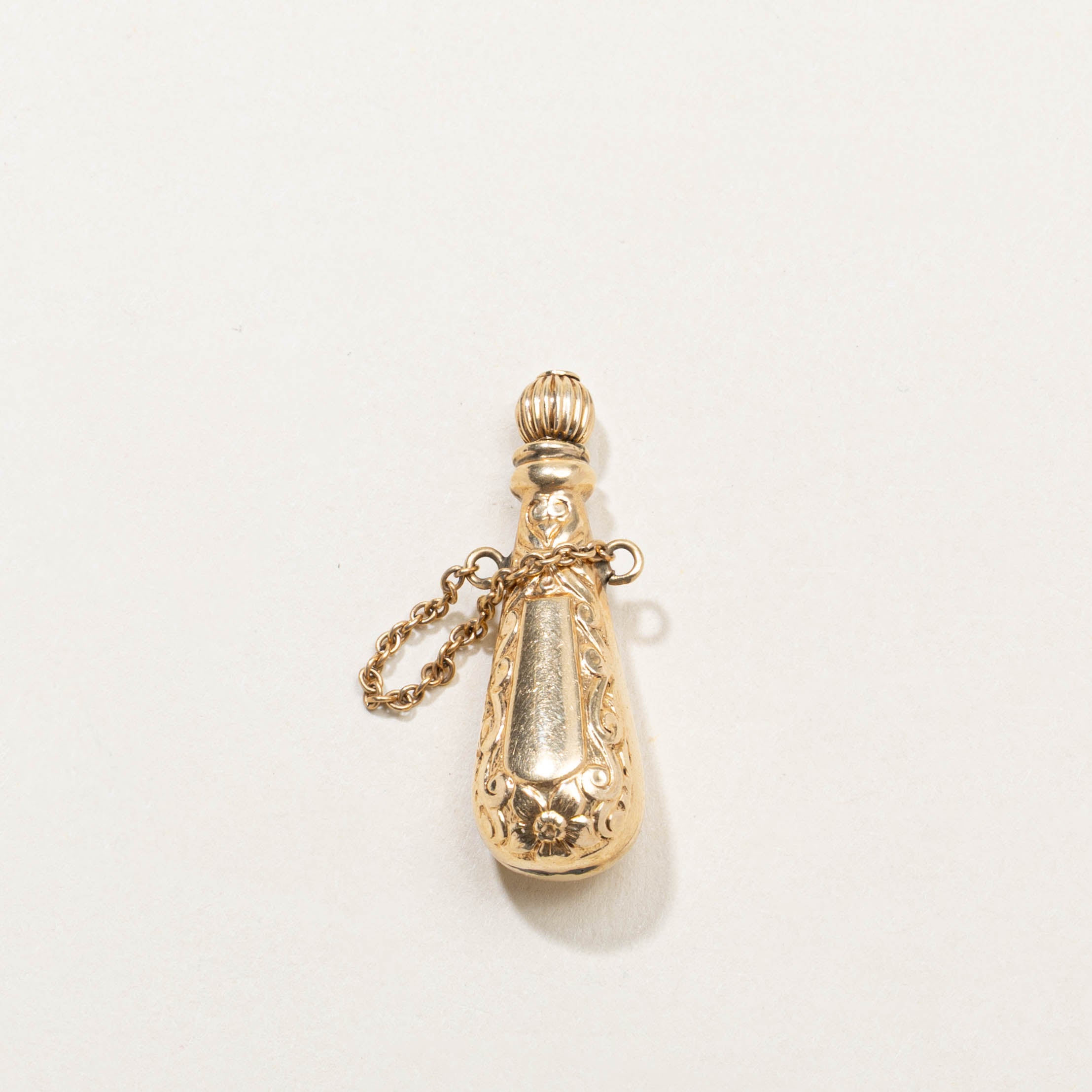 14k Embossed Perfume Bottle Pendant