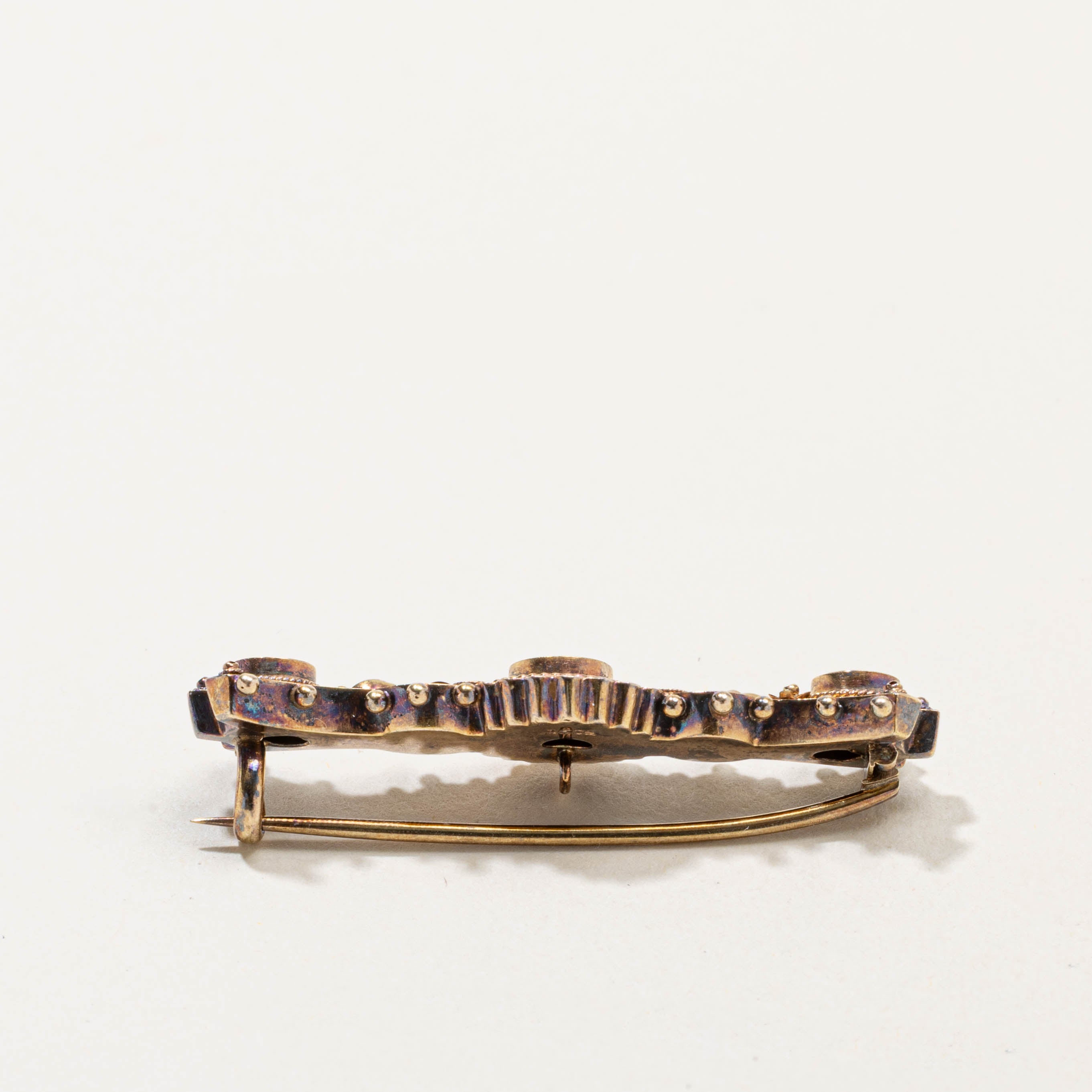 Victorian Ruby & Diamond Brooch | 0.01ctw, 0.05ctw