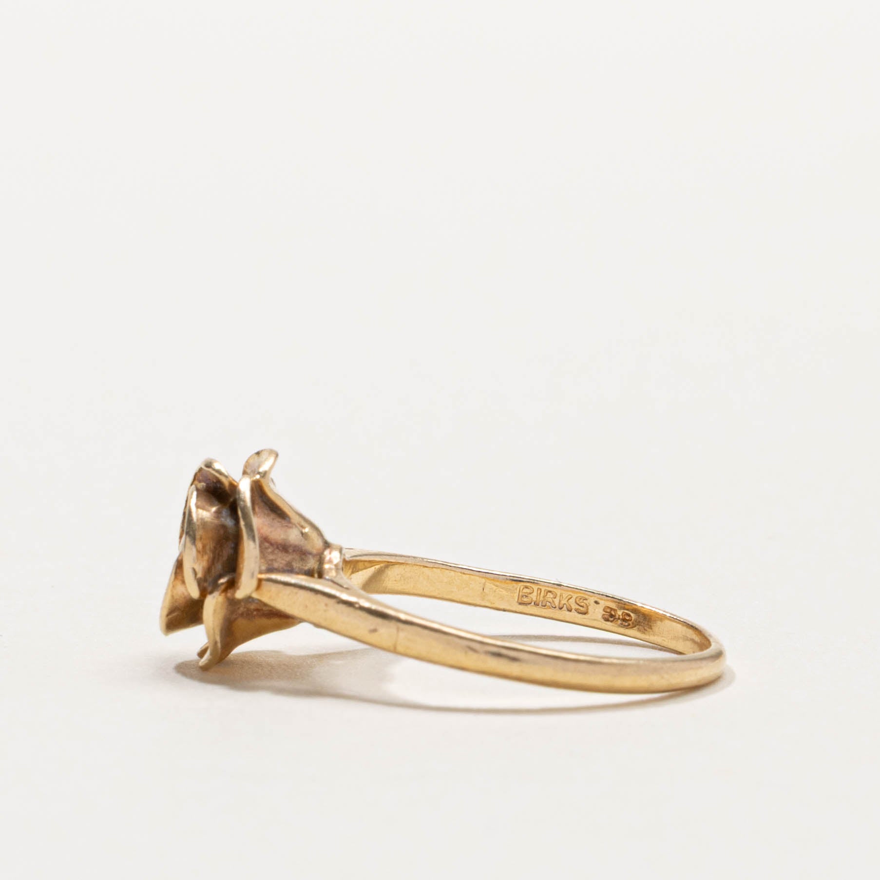 ‘Birks’ 14k Flower Ring | SZ 4