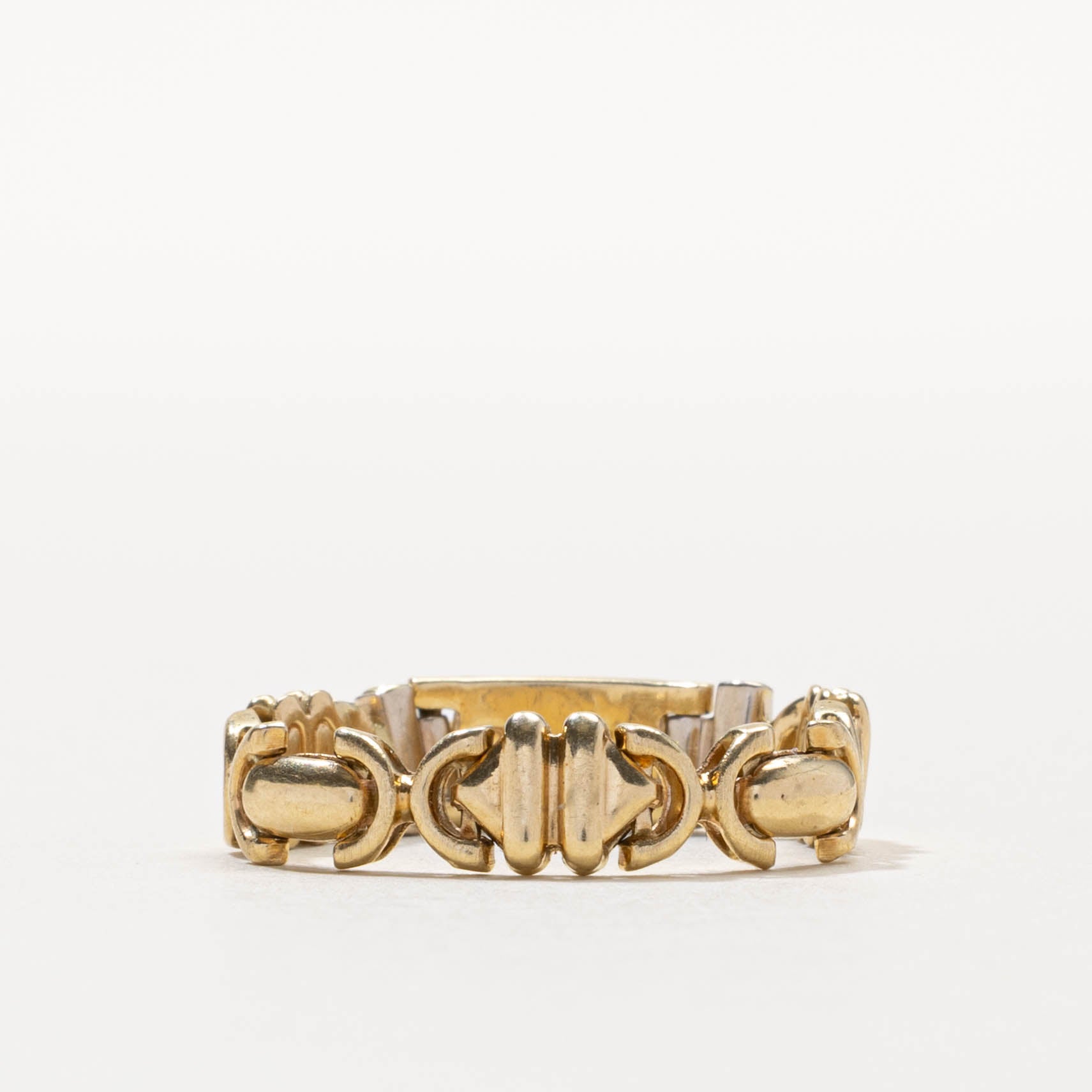 Italian 14k Geometric Chain Ring | 5.55mm | SZ 7.5