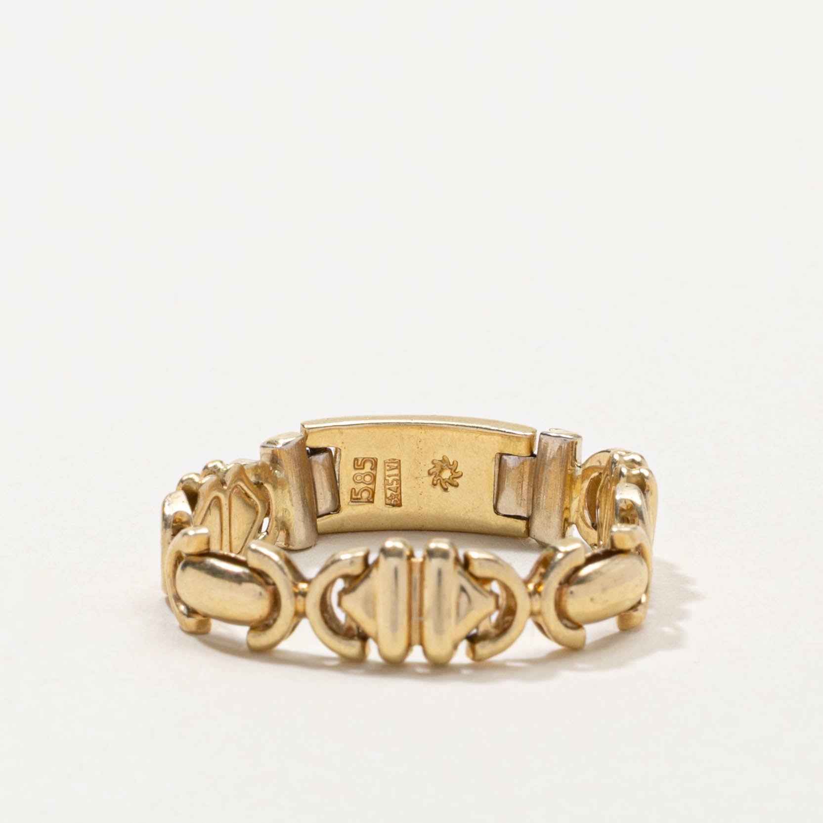 Italian 14k Geometric Chain Ring | 5.55mm | SZ 7.5