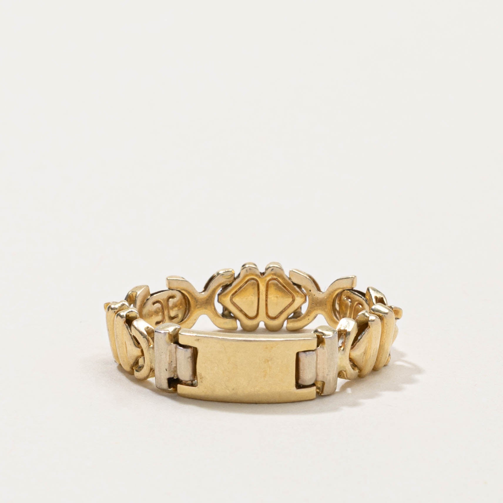 Italian 14k Geometric Chain Ring | 5.55mm | SZ 7.5