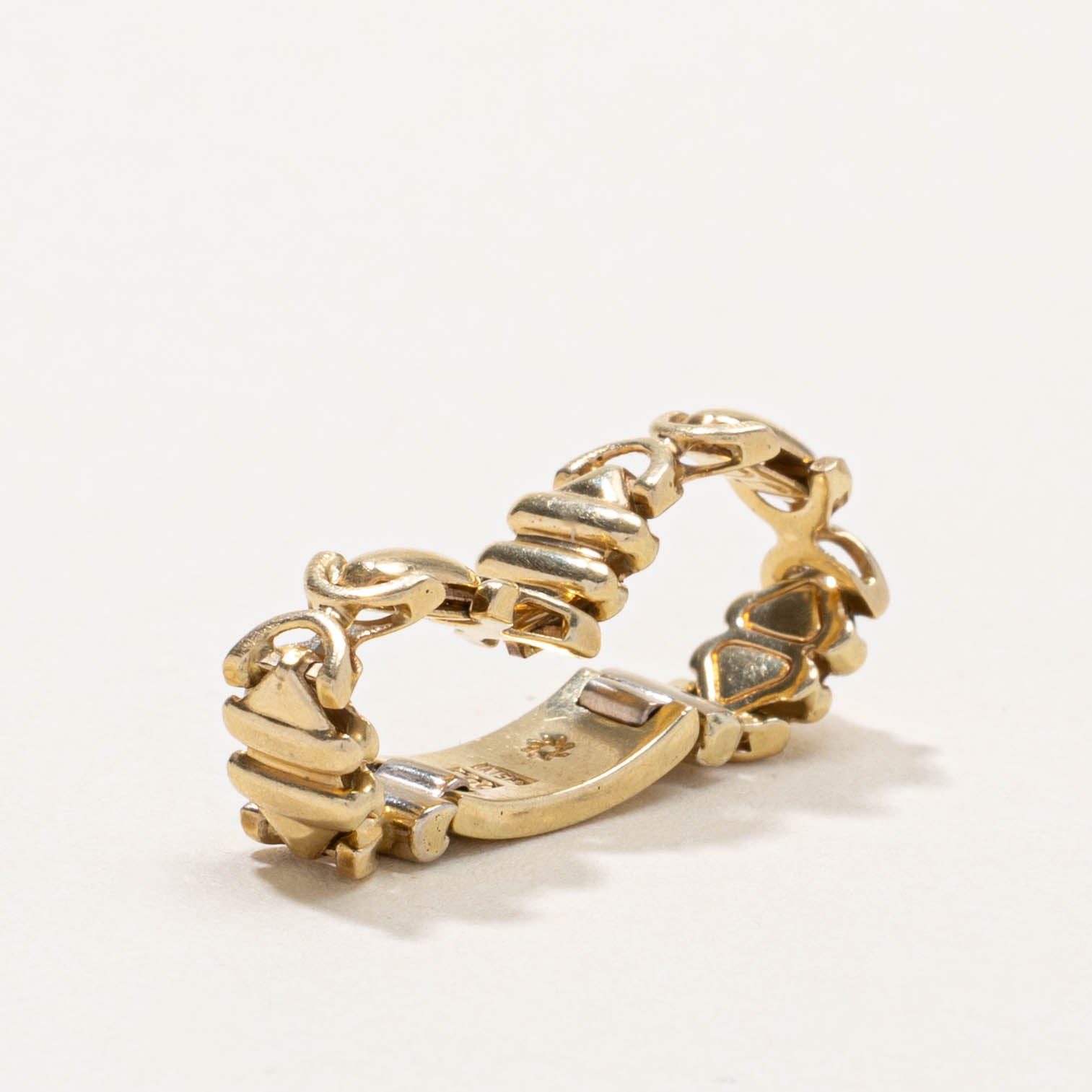 Italian 14k Geometric Chain Ring | 5.55mm | SZ 7.5