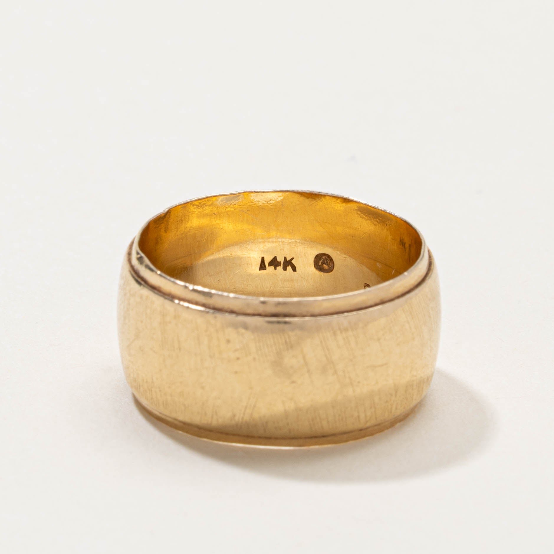 ‘Birks’ 14k Textured Cigar Band | 10.05mm | SZ 7