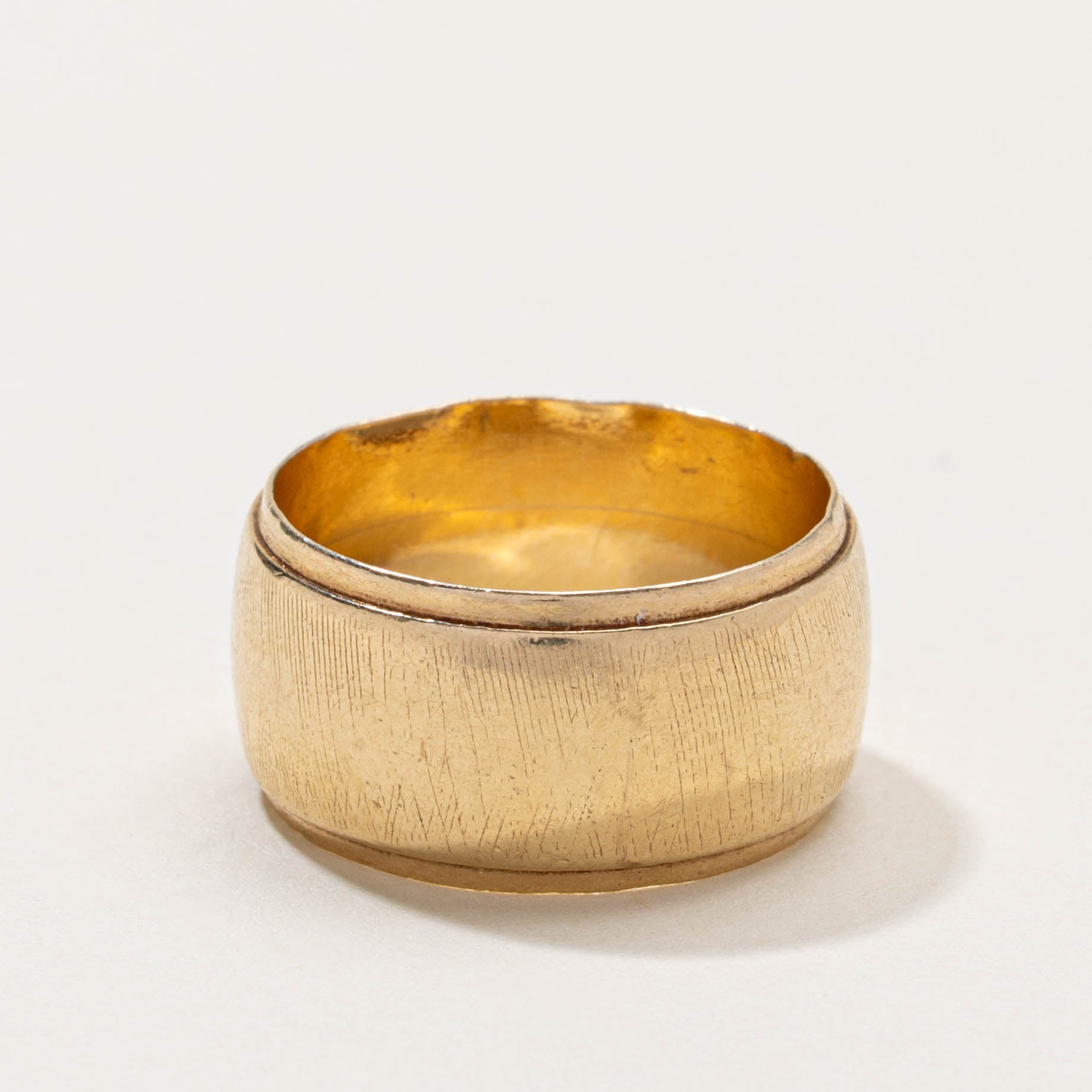 ‘Birks’ 14k Textured Cigar Band | 10.05mm | SZ 7