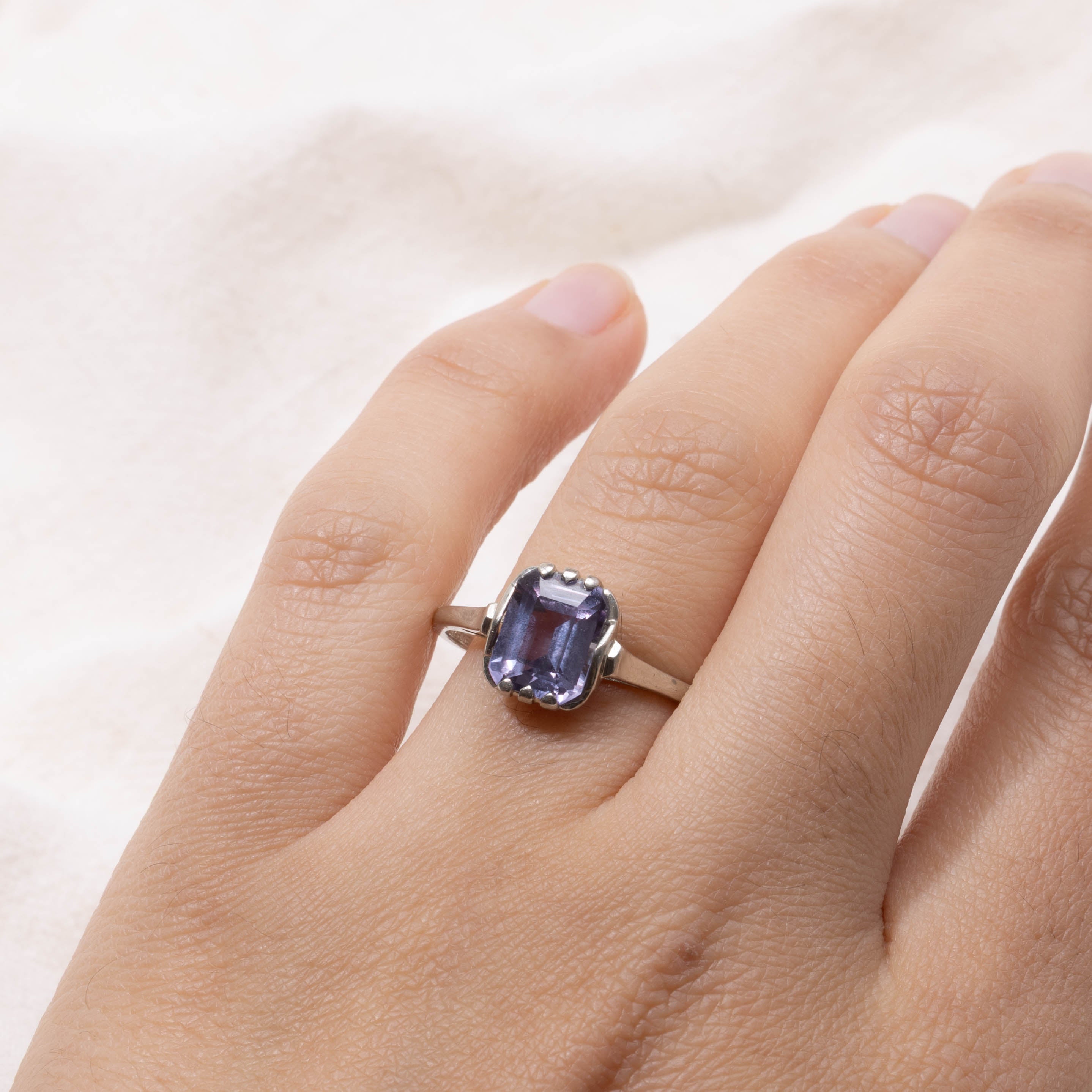 Vintage Canadian Synthetic Purple Sapphire Ring | 3.00ct | SZ 9