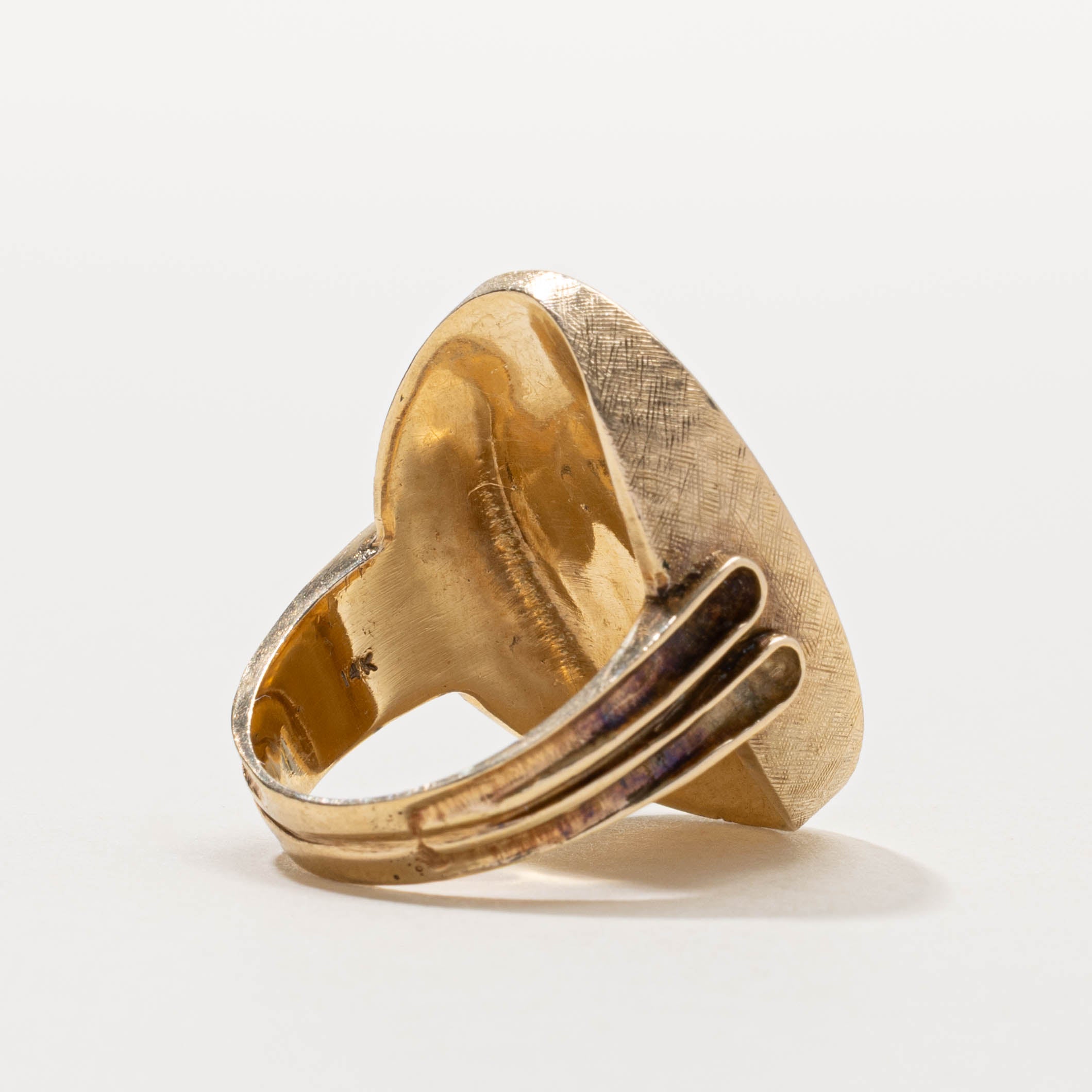 14k Cameo Textured Ring | SZ 8.75