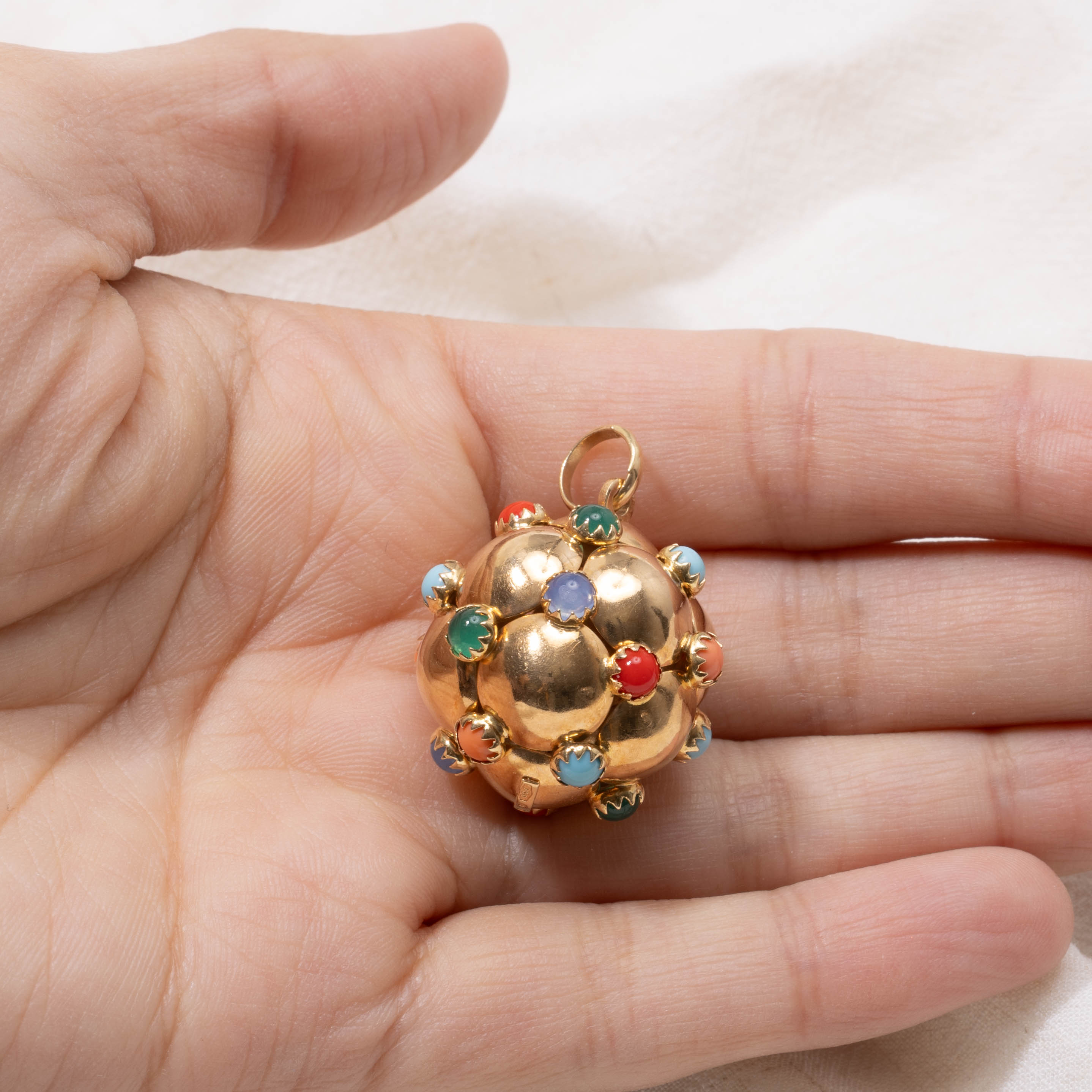 Vintage Italian Multi Gemstone Bauble Pendant | 5.00ctw