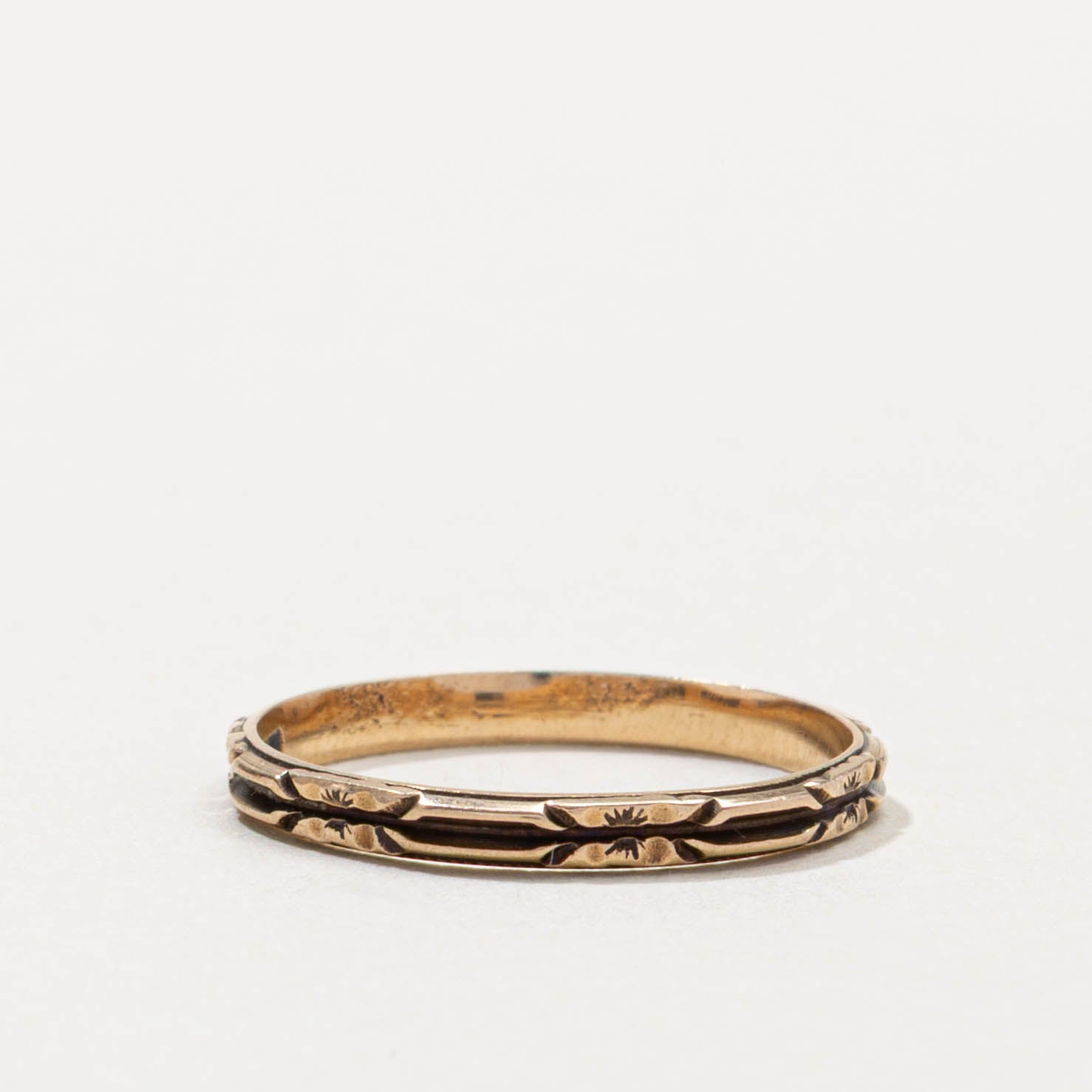 10k Floral Engraved Band | 2.10mm | SZ 6
