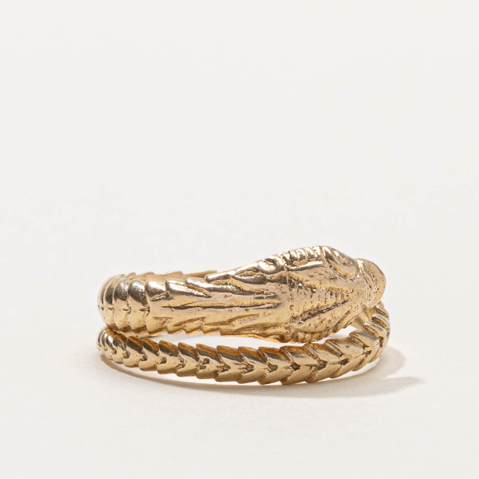 10k Textured Snake Wrap Ring | SZ 8.25