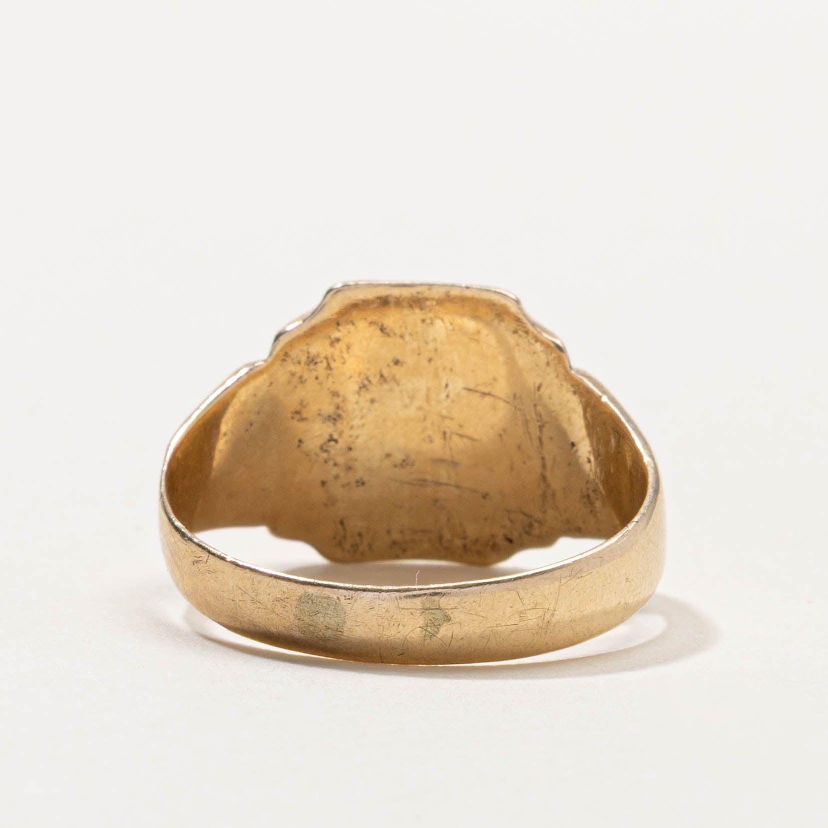 10k "JS" Initial Engraved Signet Ring | SZ 9.5