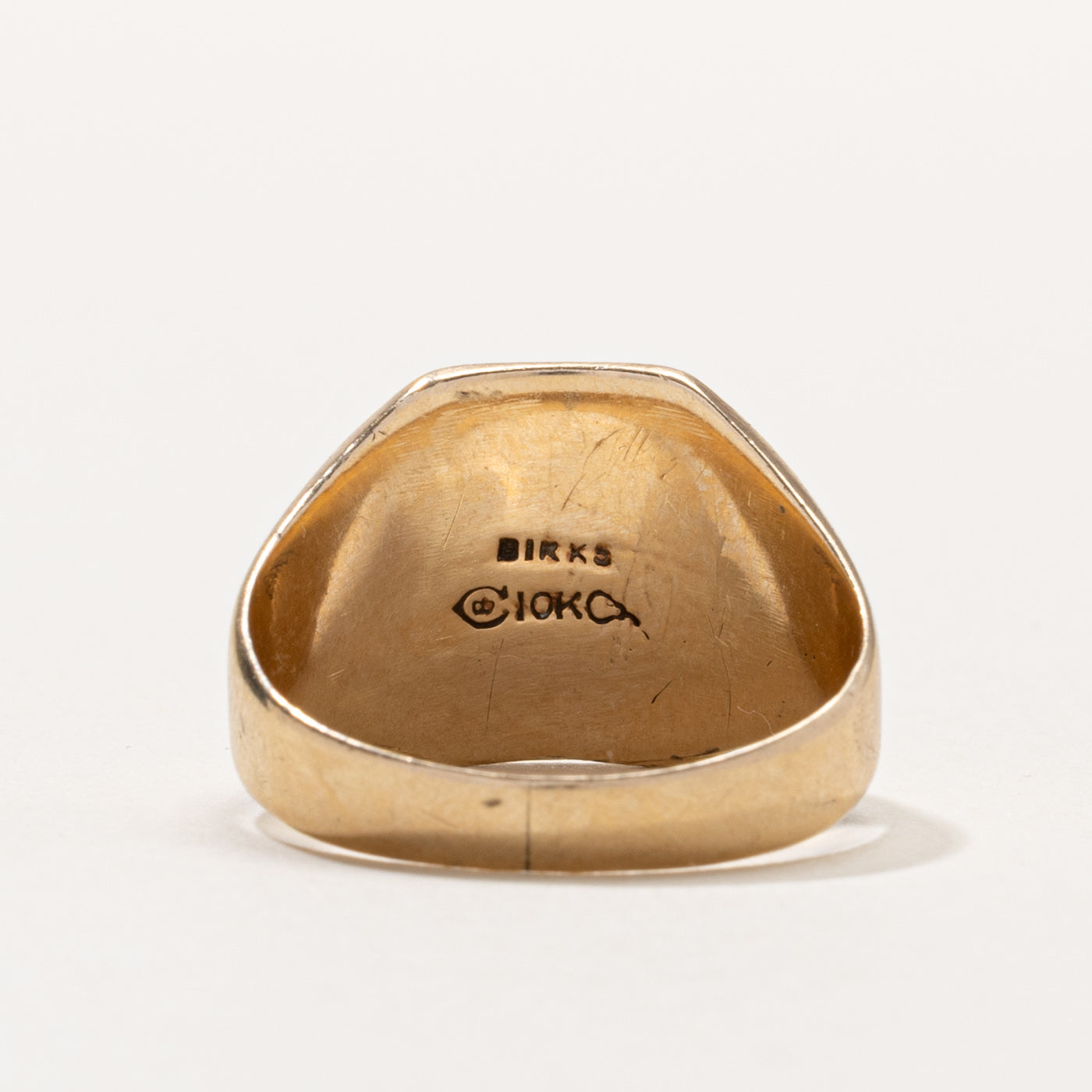 Vintage Canadian ‘Birks’ 10k Engraved Signet Ring | SZ 9