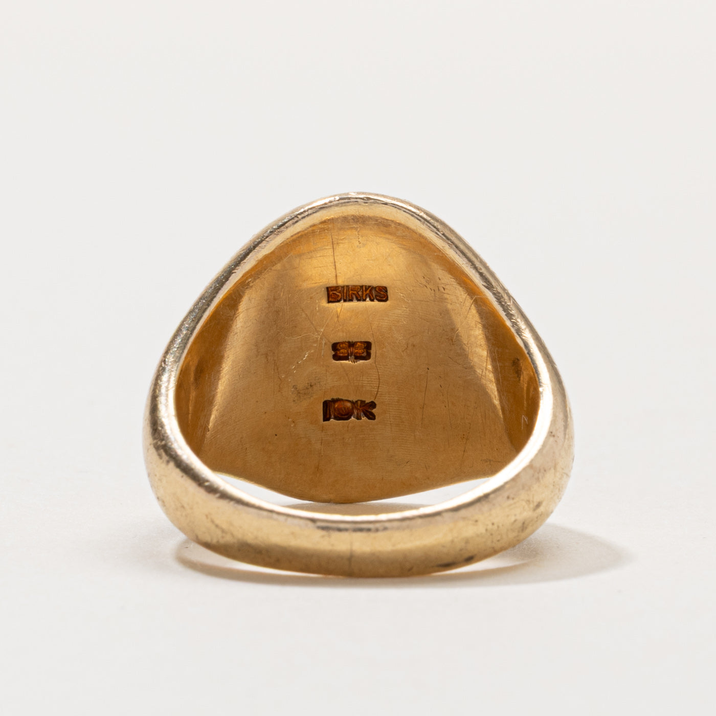 ‘Birks’ 10k "JRD" Initial Engraved Signet Ring | SZ 7
