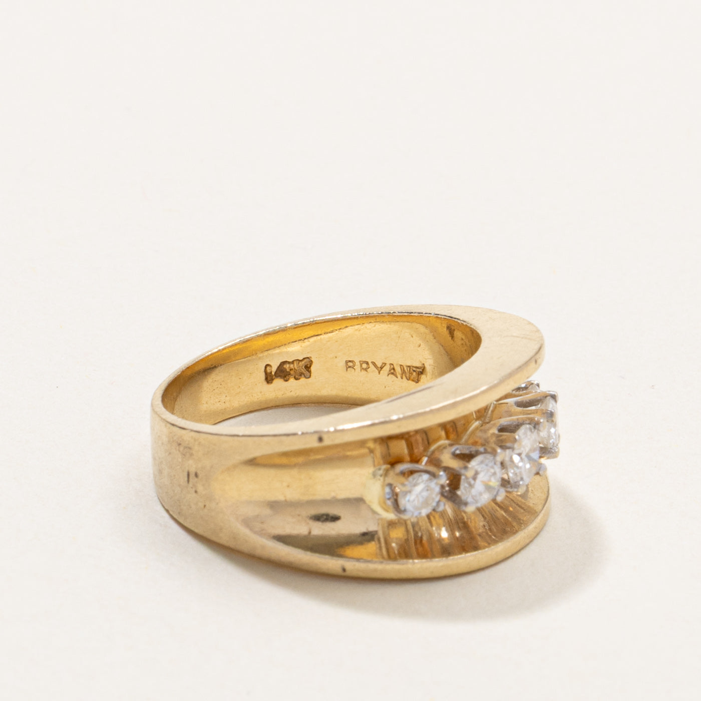 14k Five Stone Diamond Concave Band Ring | 0.36ctw | SZ 5.5