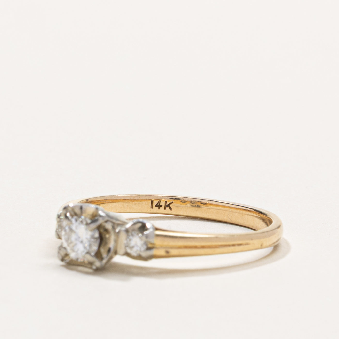14k Illusion Set Three Stone Diamond Ring | 0.33ctw | SZ 8