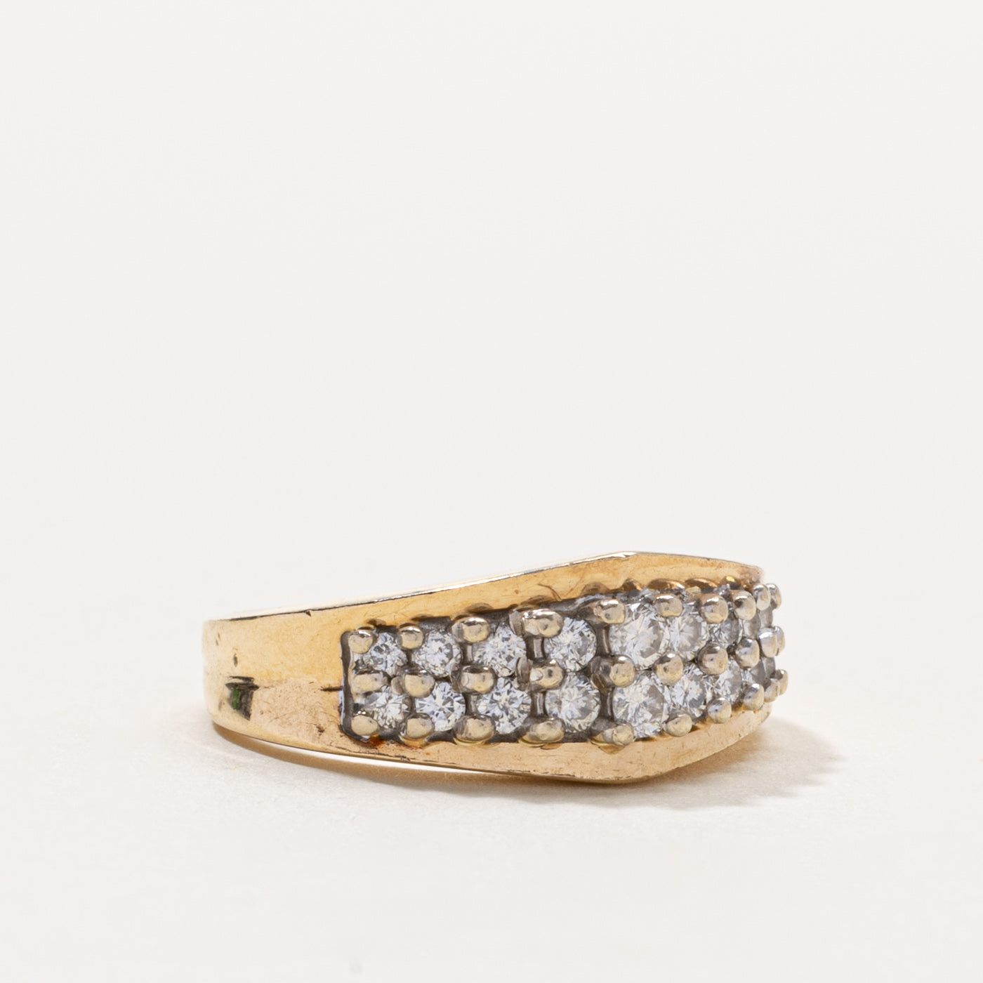 14k Semi Eternity Diamond Double Row Ring | 0.25ctw | SZ 5.75