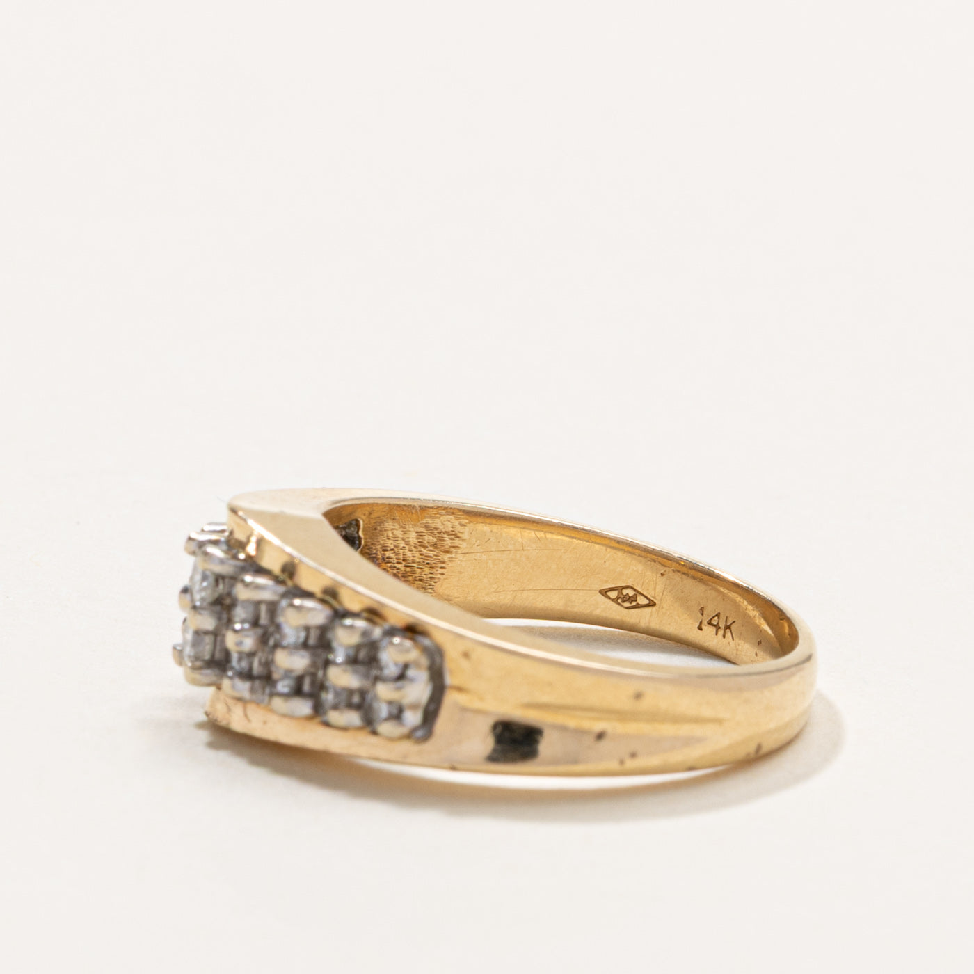 14k Semi Eternity Diamond Double Row Ring | 0.25ctw | SZ 5.75