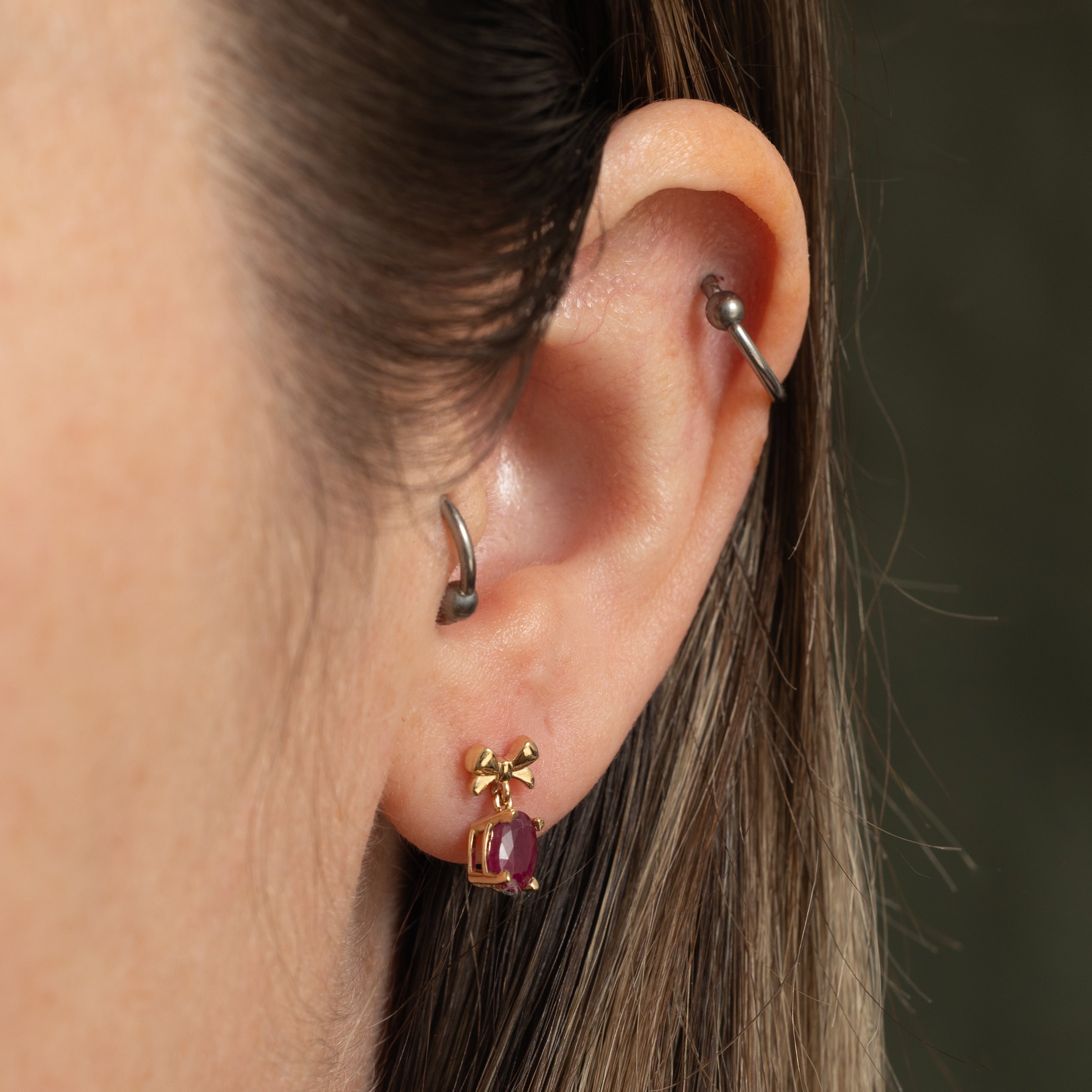 '100 Ways' 14k Ruby Bow Dangle Earrings | 1.39ctw