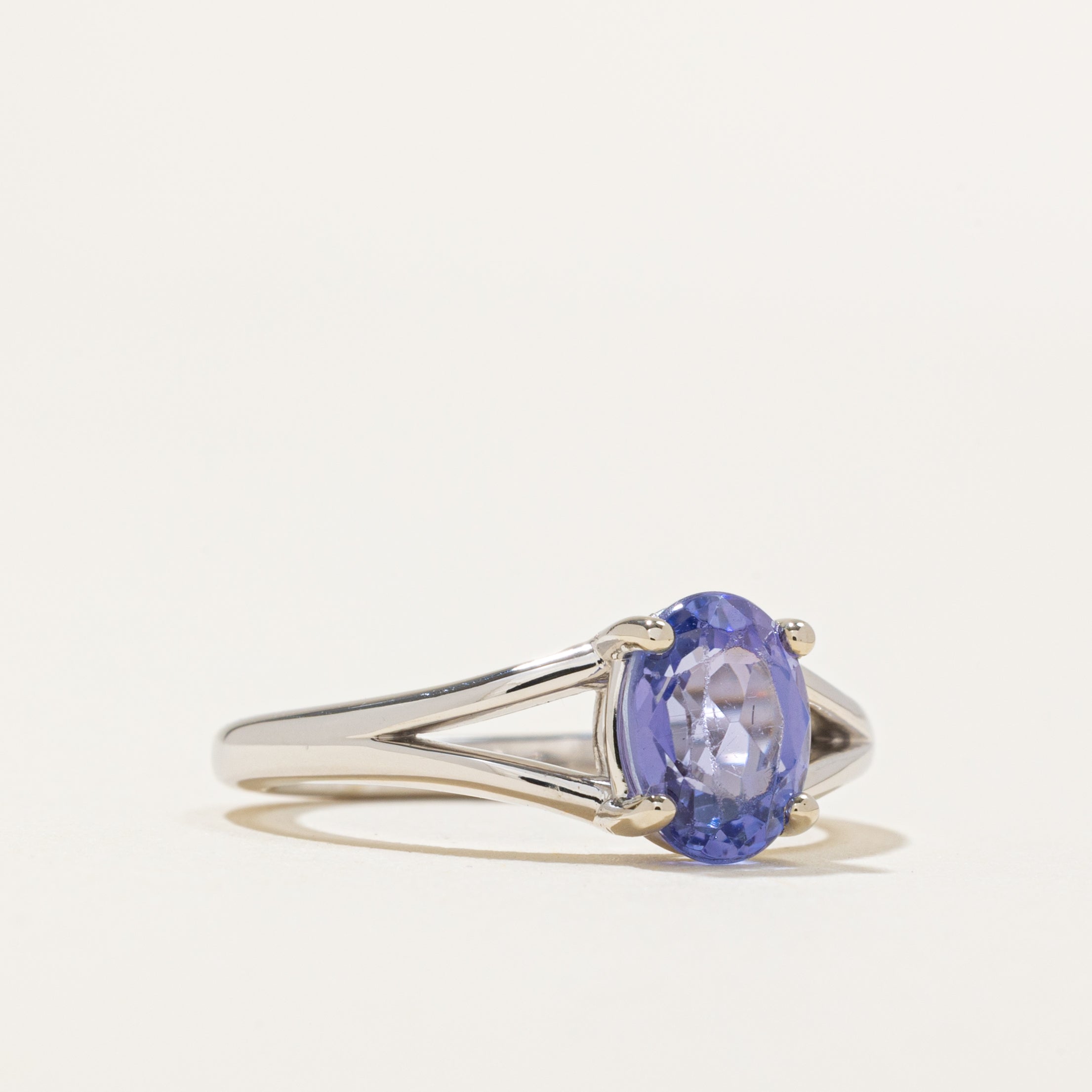 '100 Ways' 14k White Gold Split Shank Shank Tanzanite Ring | SZ 6 | 1.60ct