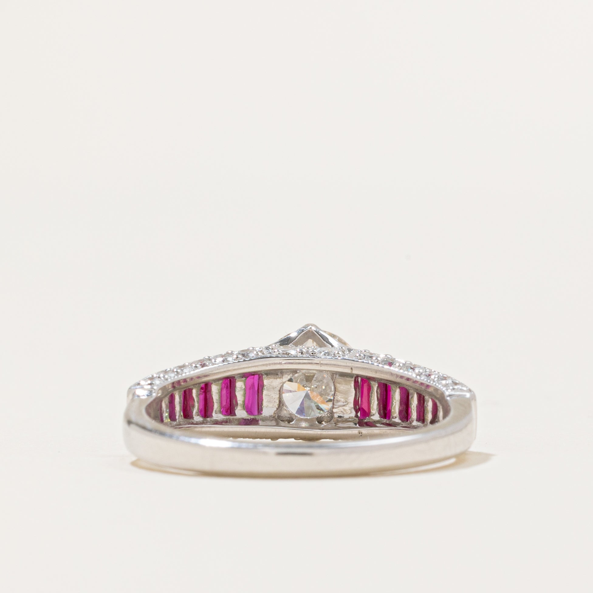 '100 Ways' Art Deco Inspired Diamond and Ruby Ring | 0.91ct, 1.05ctw, 0.40ctw | SZ 6.75