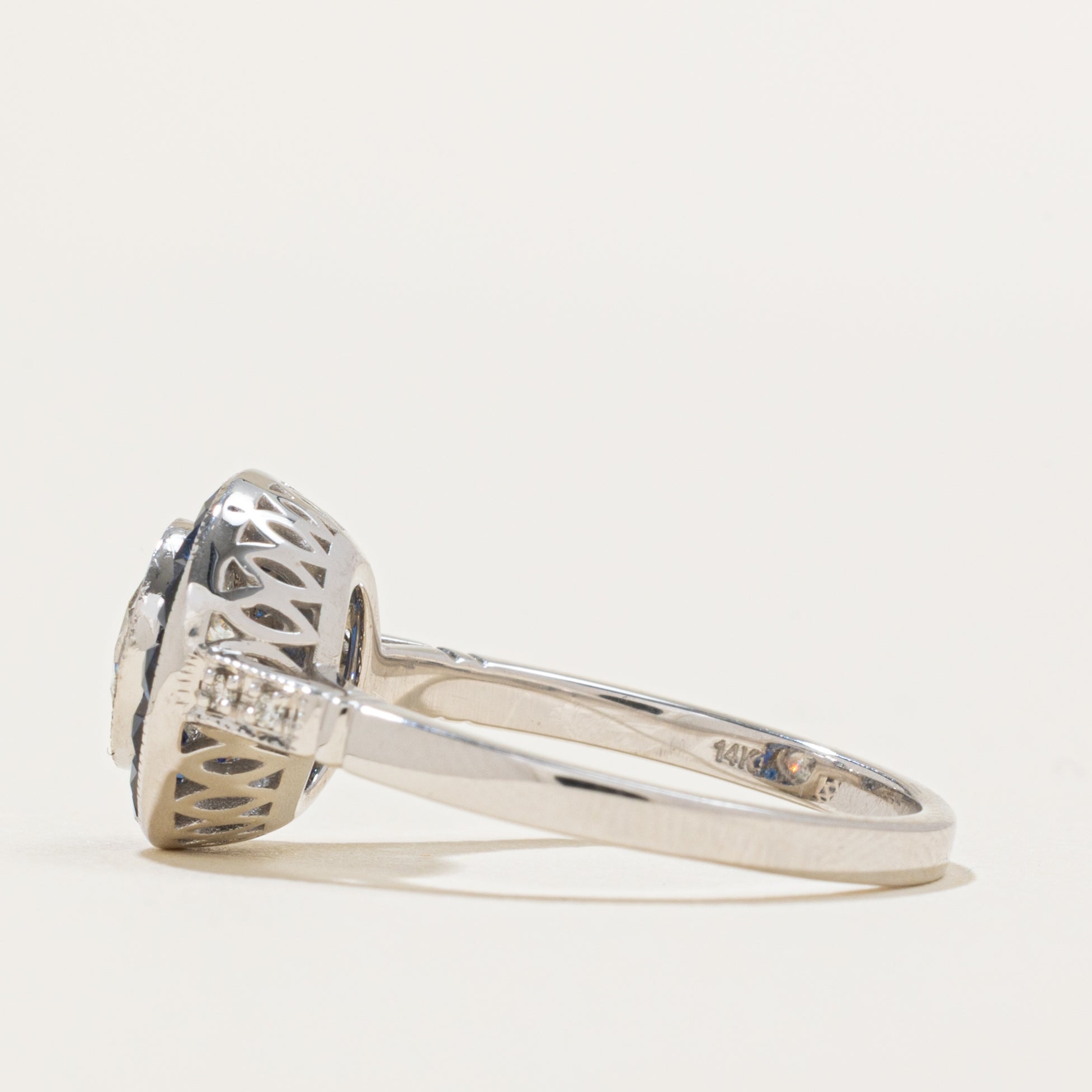 '100 Ways' Art Deco Inspired GIA Diamond and Sapphire Ring