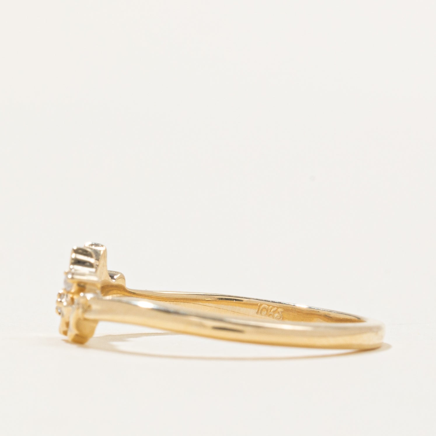 '100 Ways' 10k Leafy Band With Diamonds | 0.02ctw | SZ 7