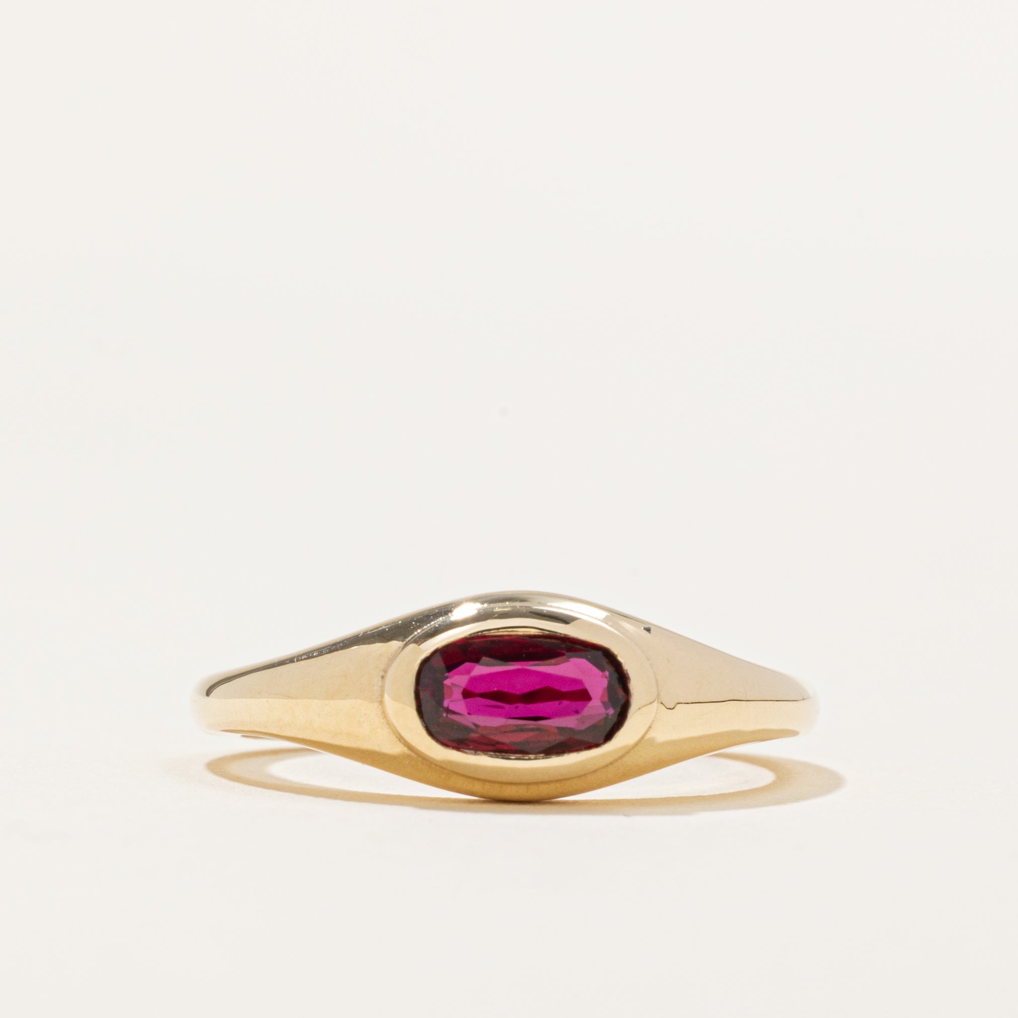 '100 Ways' 14k East West Ruby Signet Ring | SZ 6.5 | 0.56ct
