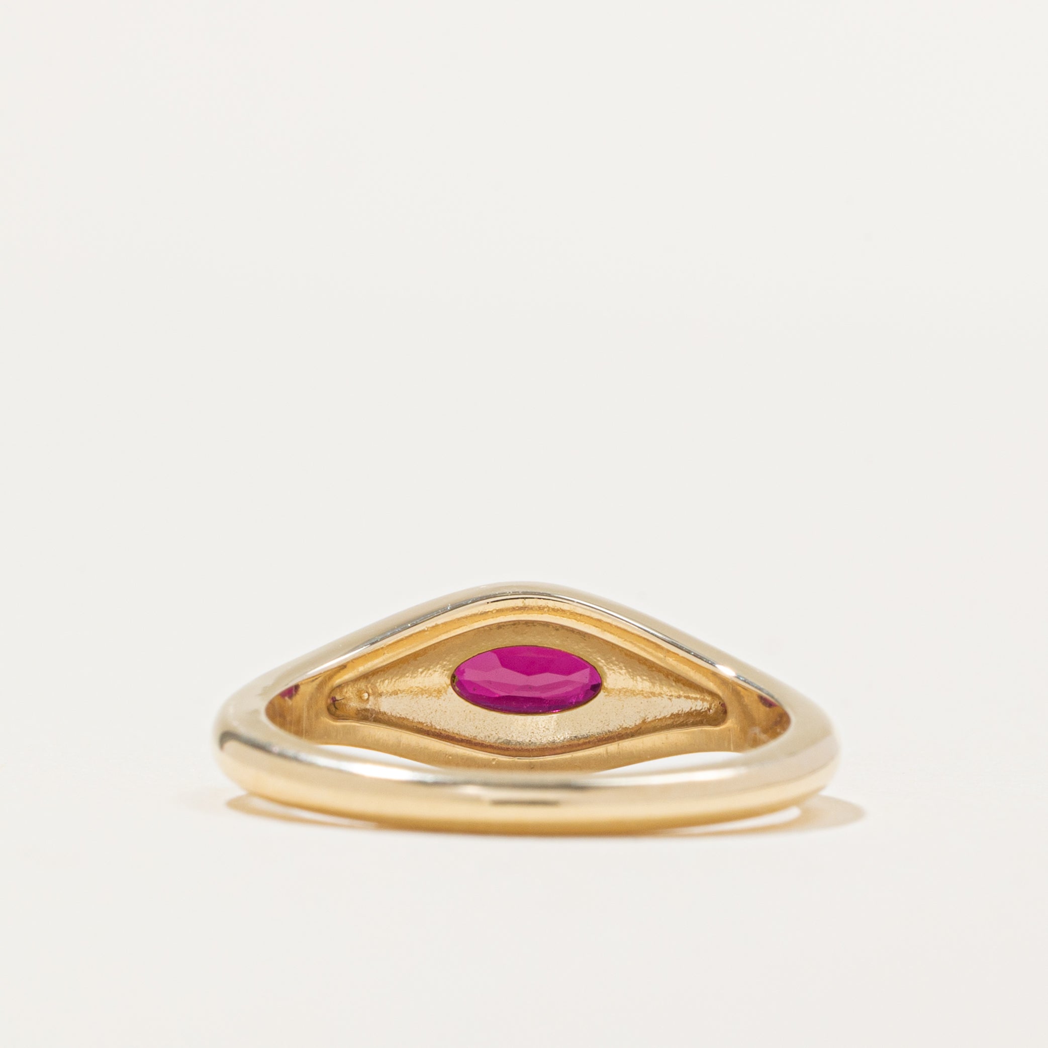 '100 Ways' 14k East West Ruby Signet Ring | SZ 6.5 | 0.56ct