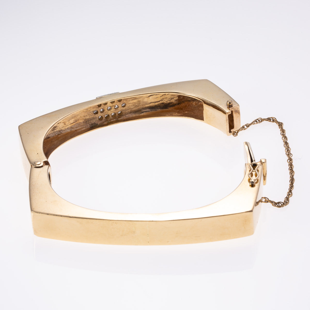 14K Yellow and White Gold Diamond Hinged Bracelet | 1.43 ctw | SZ 6.75" |