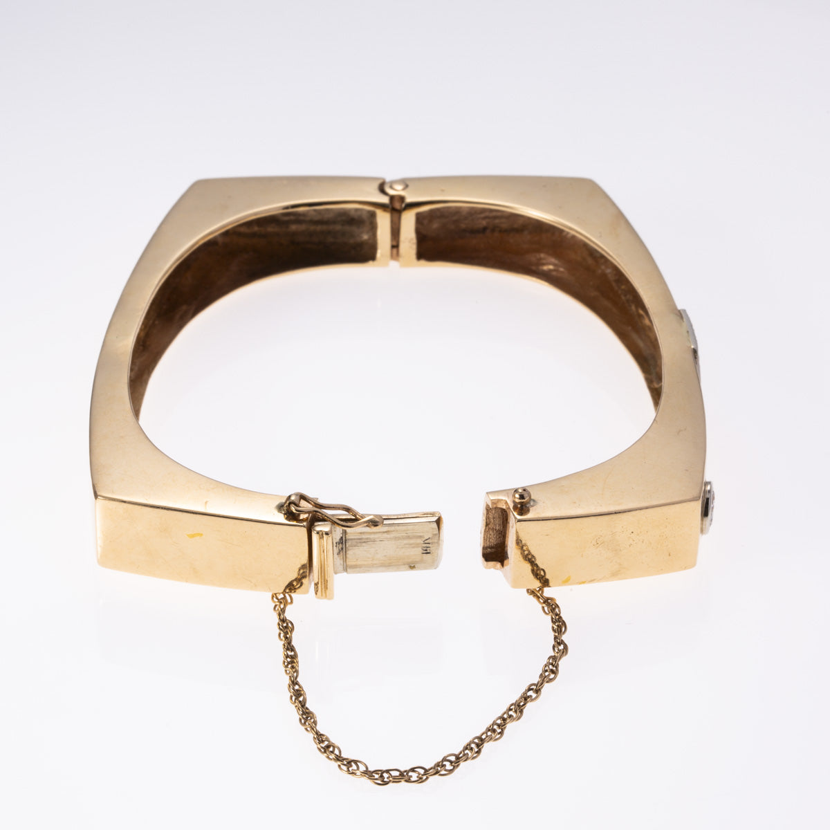 14K Yellow and White Gold Diamond Hinged Bracelet | 1.43 ctw | SZ 6.75" |