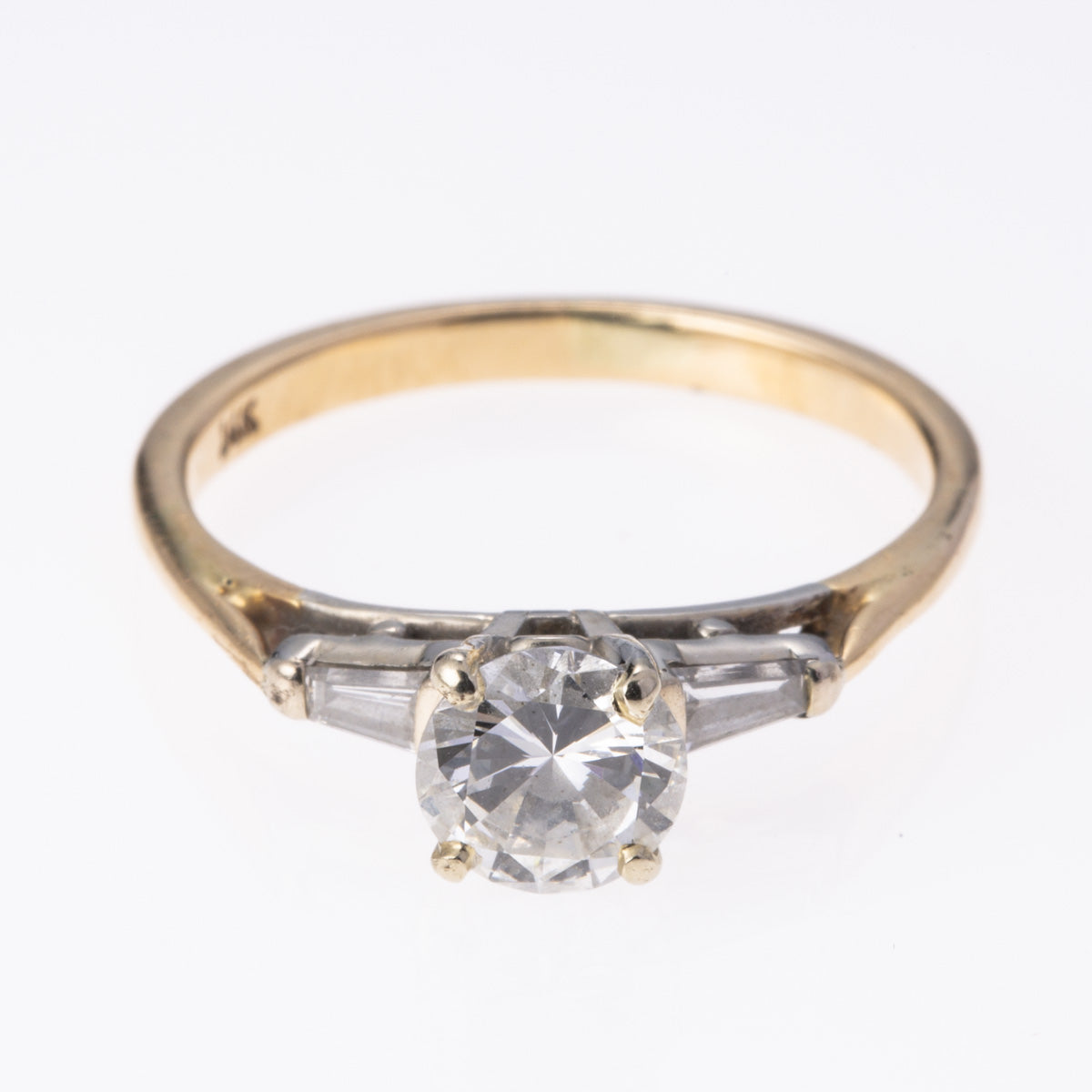 Bague trio en or jaune 14 carats et diamants | 0,82 ct, 0,20 ct au total | Taille 7,25 |