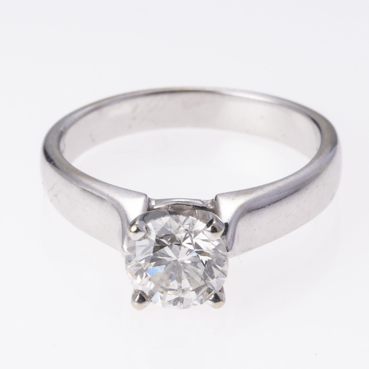 14K White Gold Hand Assembled 4-Prong Diamond Ring | 0.98 ct | SZ 5.75 |