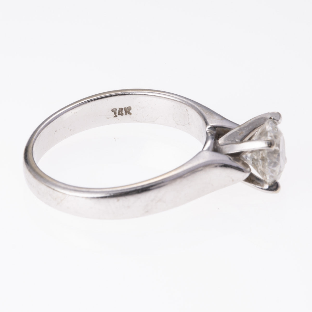 14K White Gold Hand Assembled 4-Prong Diamond Ring | 0.98 ct | SZ 5.75 |