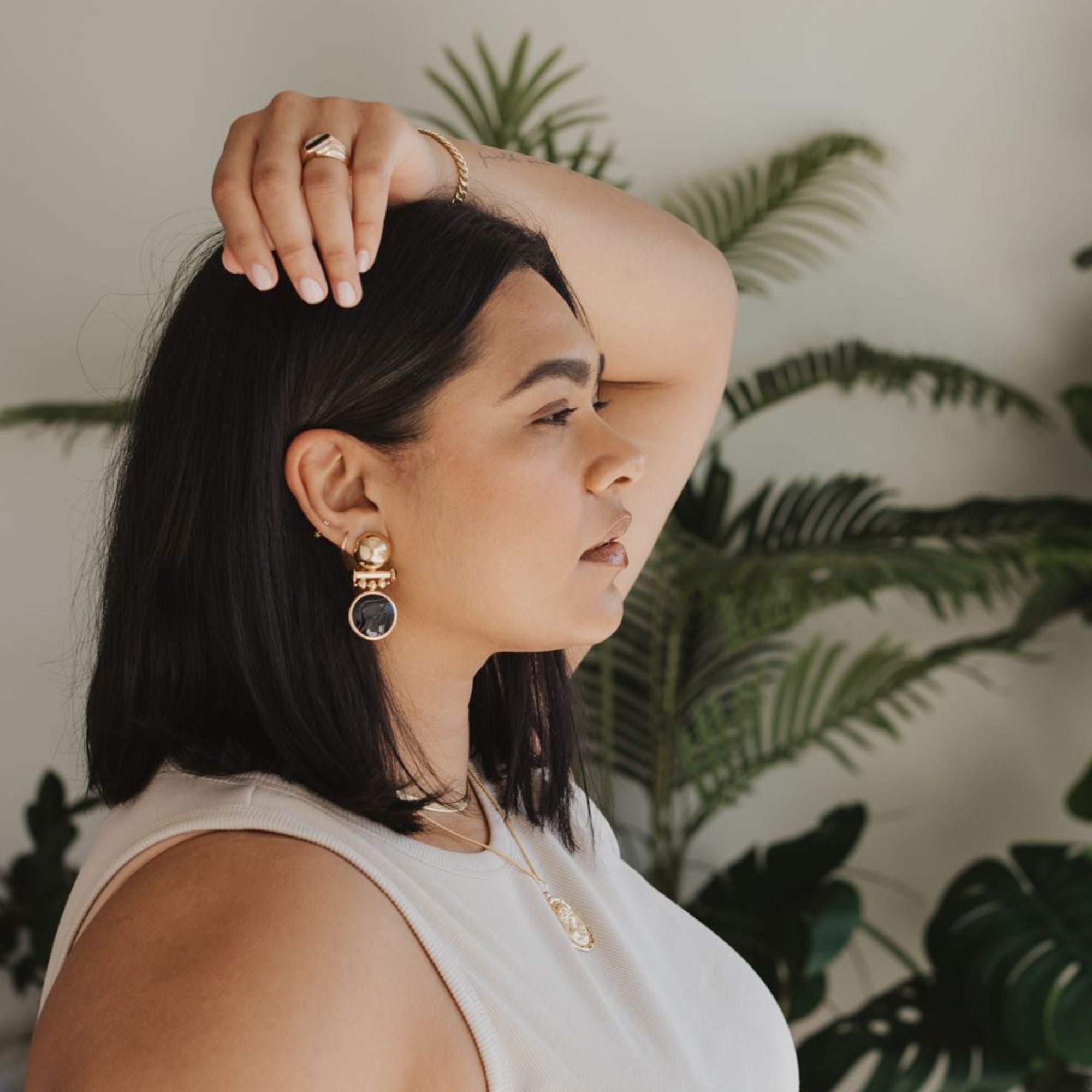 Carved Black Onyx Drop Earrings | 17.00ctw |