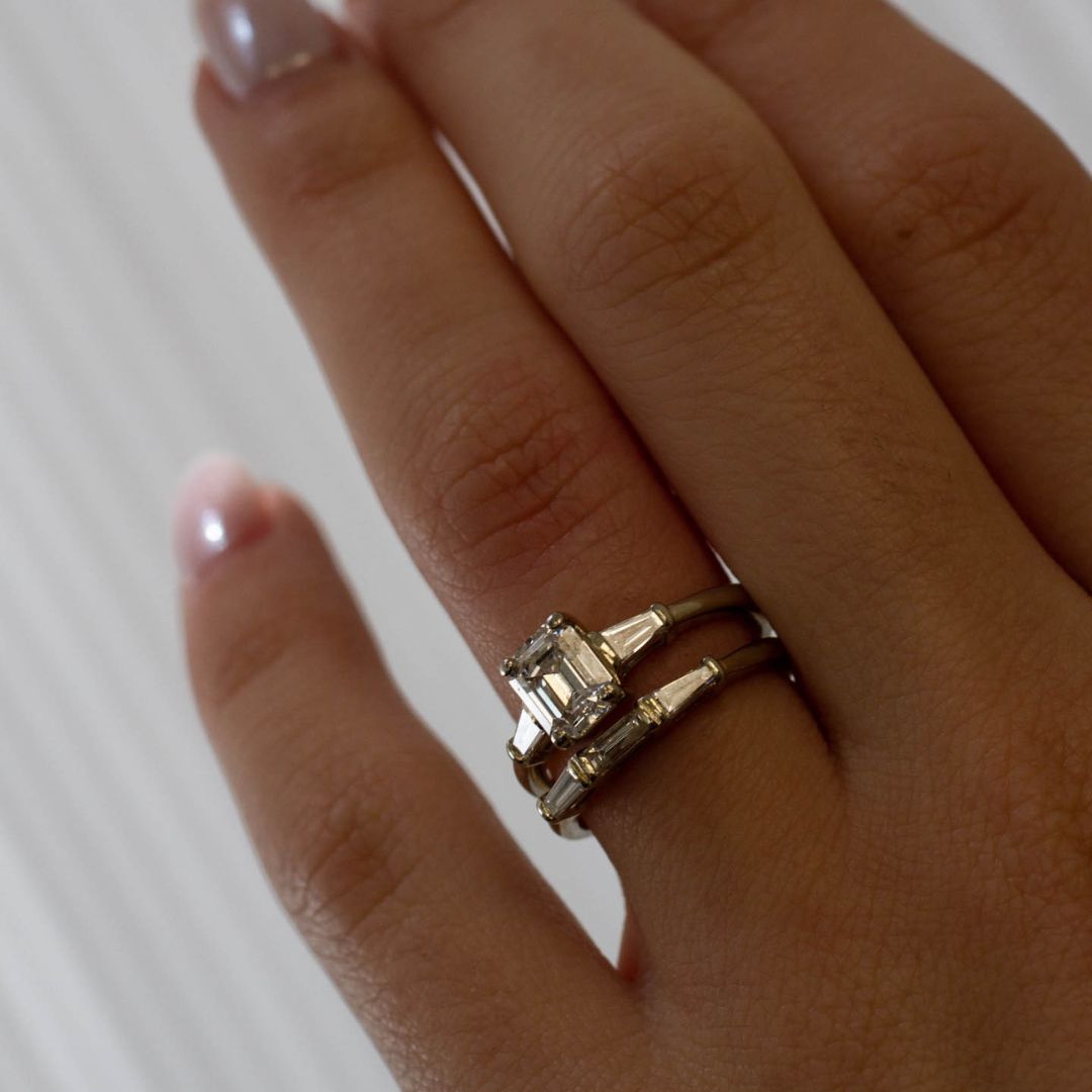 Diamond Wedding Ring Set | 1.25ctw, 0.19ctw | SZ 3.5 |