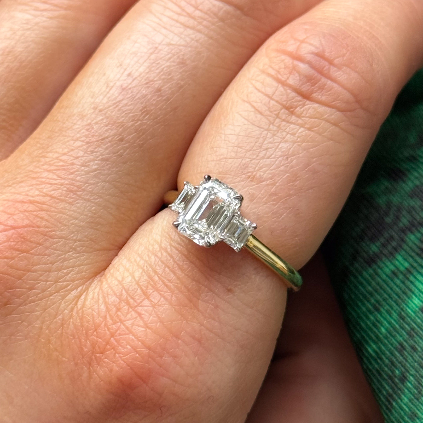 GIA Graded Emerald Cut Diamond Engagement Ring | 1.60ct IF G Ex/VG | 0.43ctw | SZ 6.25 |